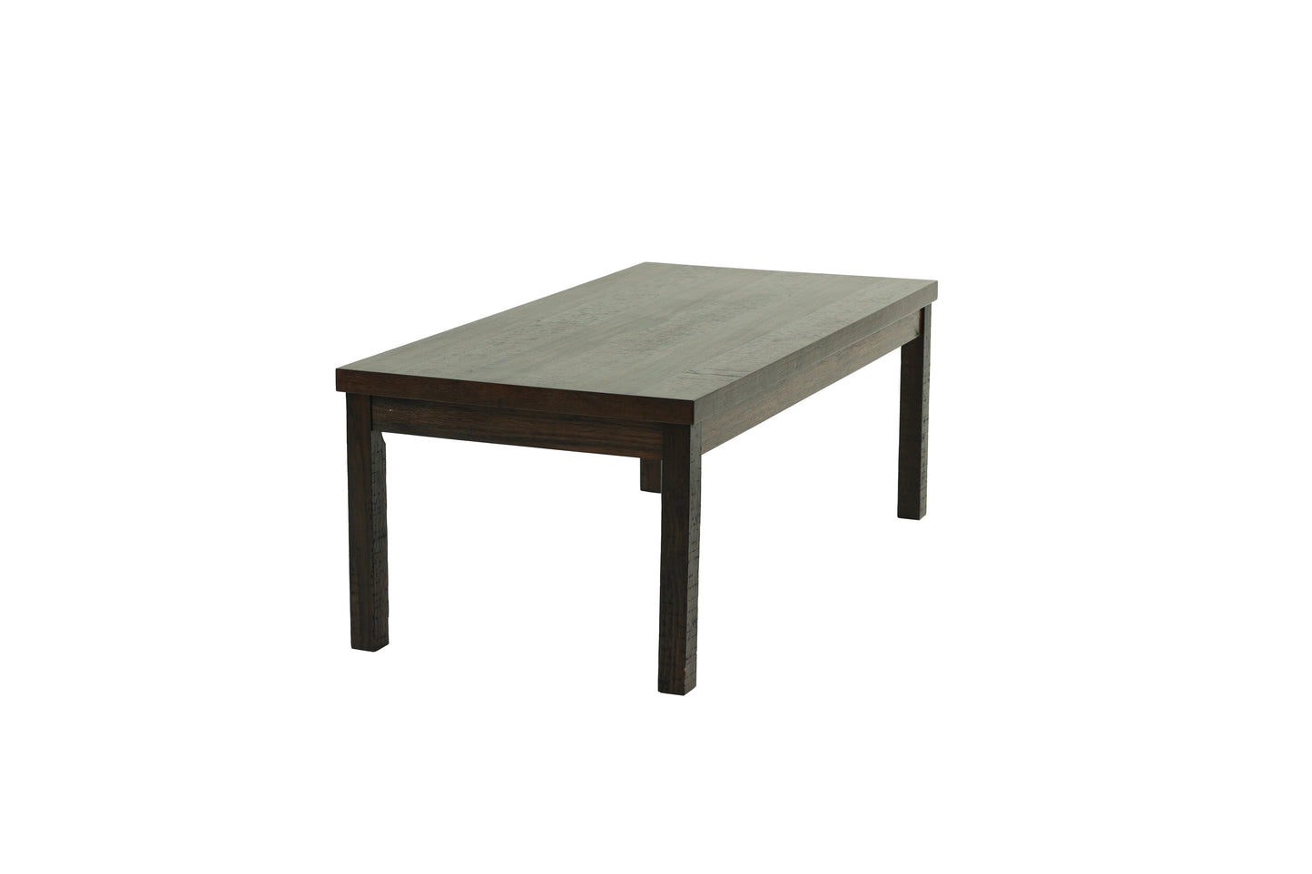 Dark wood rectangular coffee table with sturdy legs for living room decor
