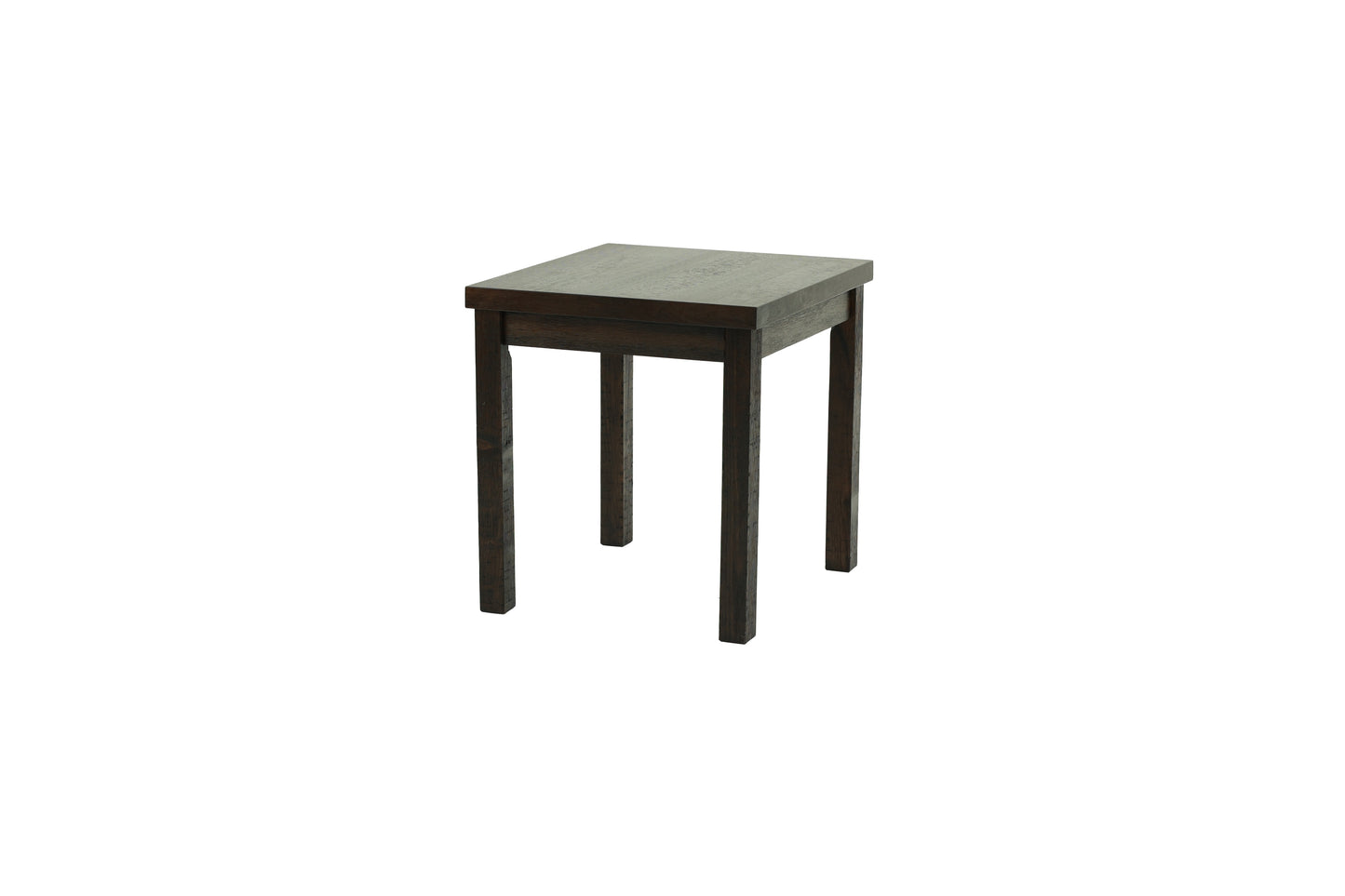 Dark wood accent stool with square top and four legs