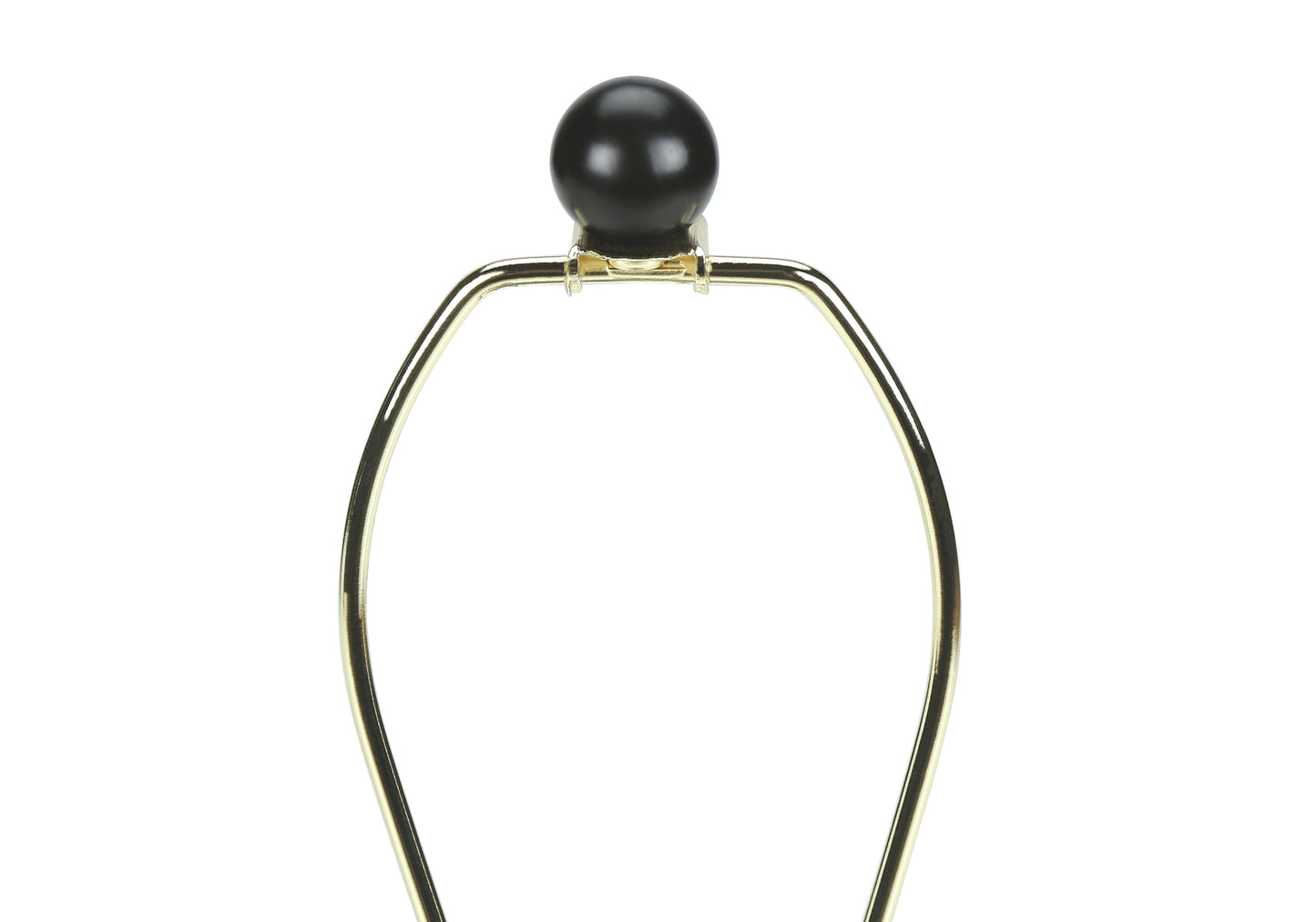 Gold harp finial with black ball top lamp part