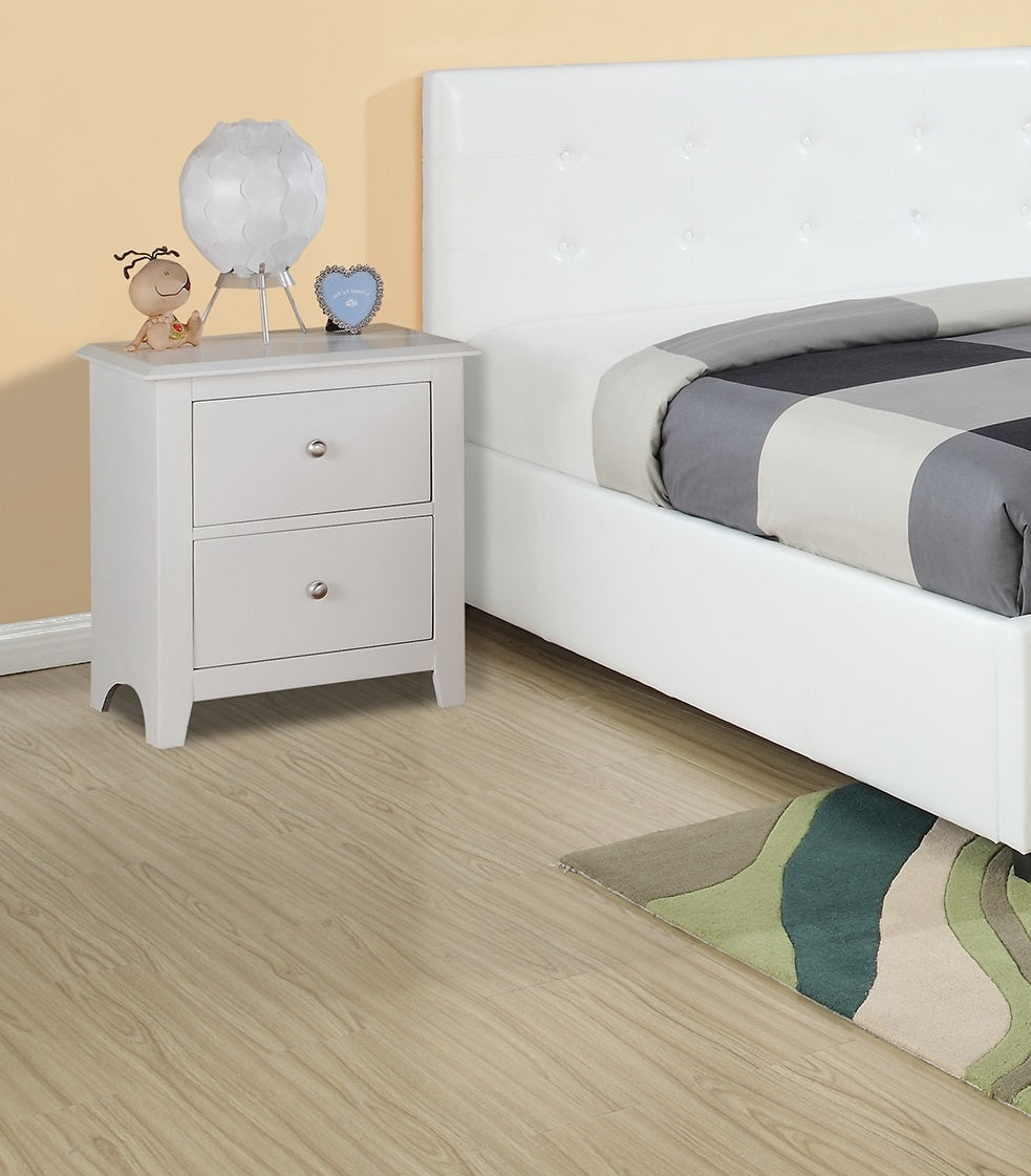 White faux leather tufted headboard for queen beds