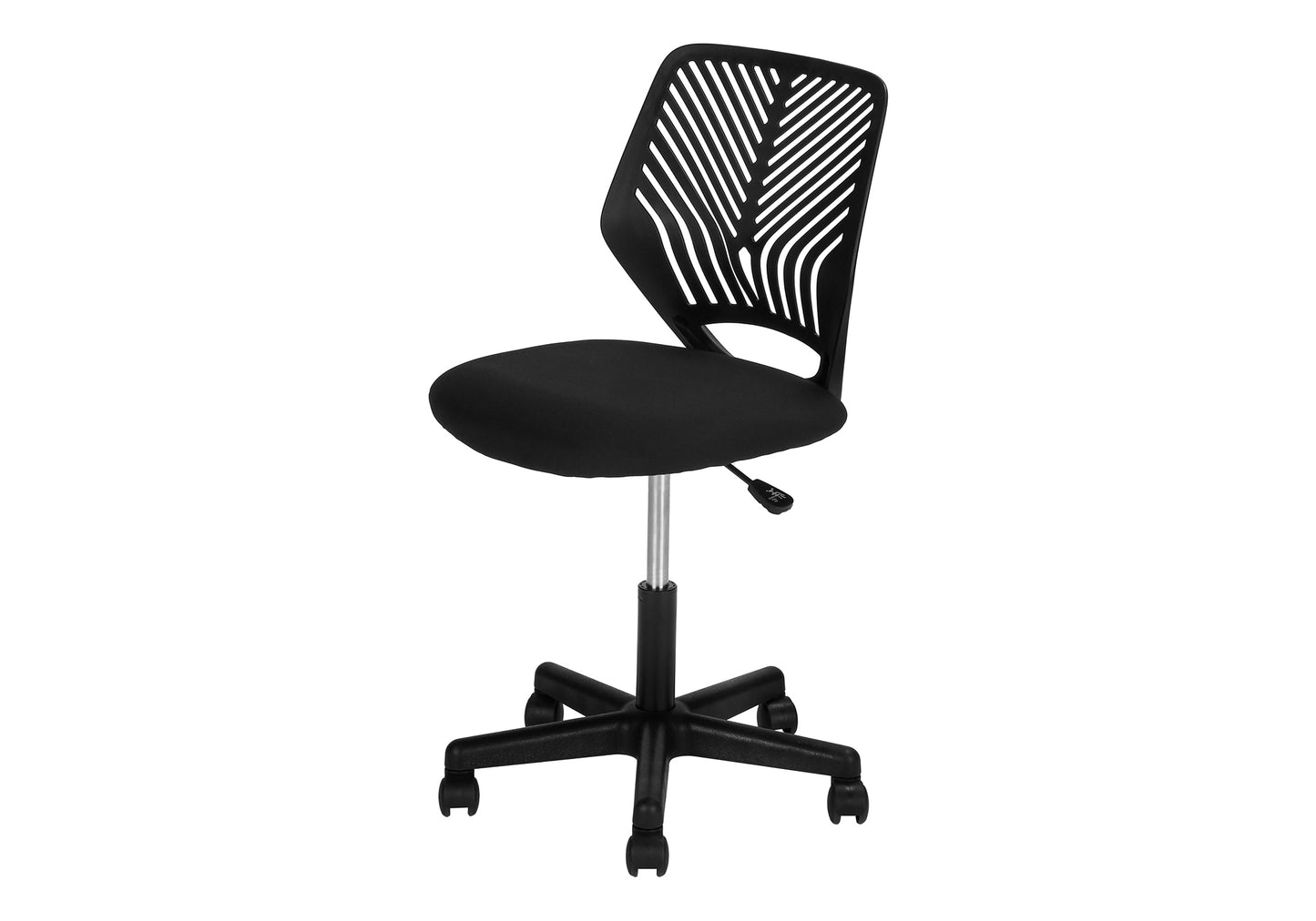 Black mesh back office chair with padded seat and fivestar base