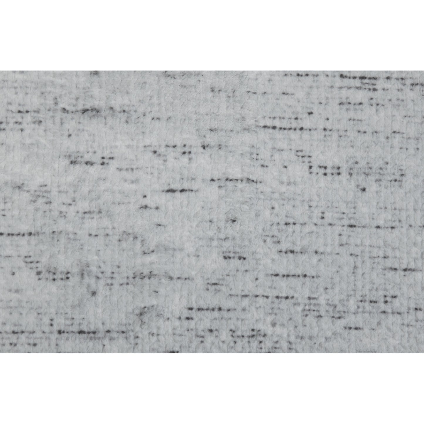 Closeup of a textured light grey fabric with scattered dark grey flecks ideal for upholstery