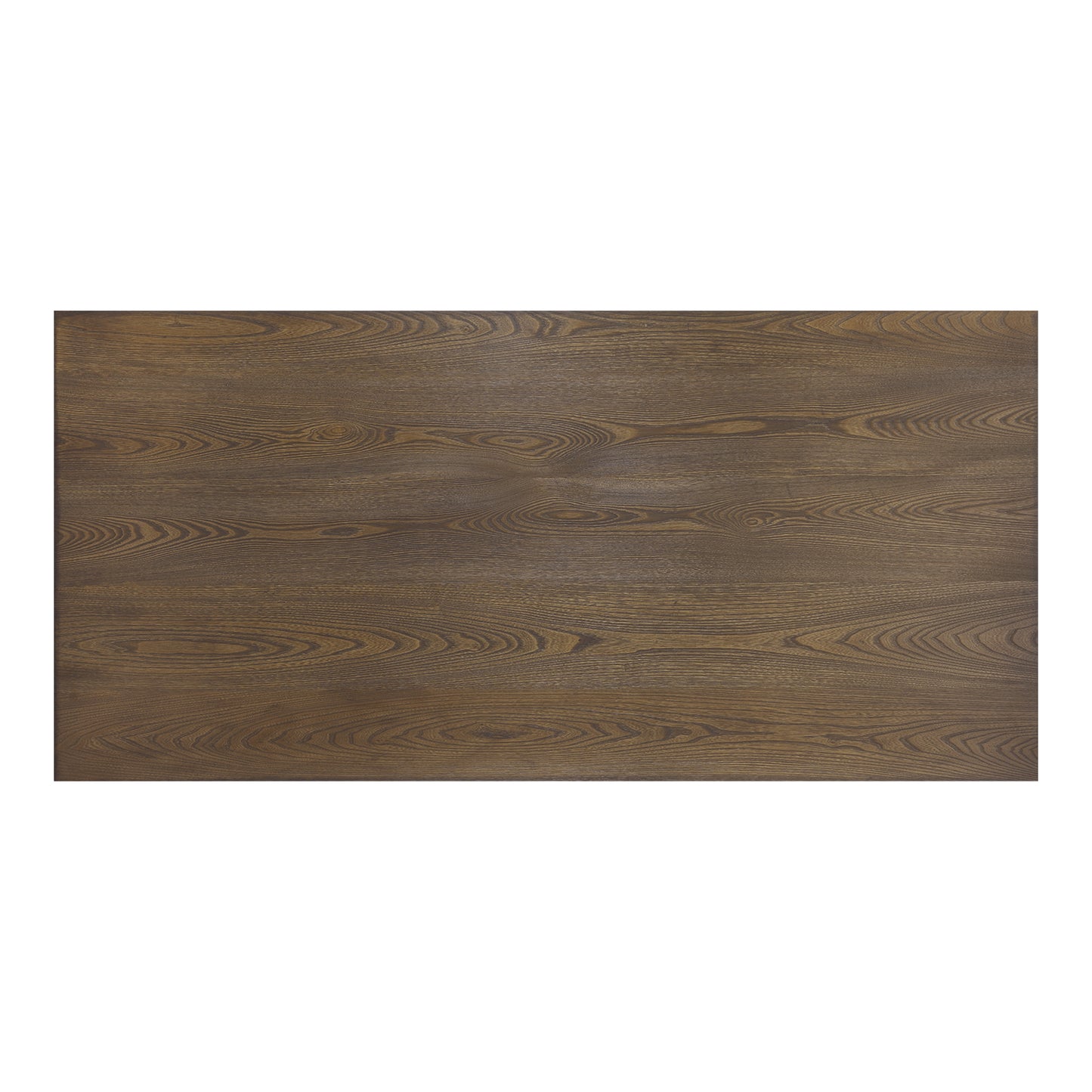 Rich dark walnut wood veneer table top with prominent grain patterns