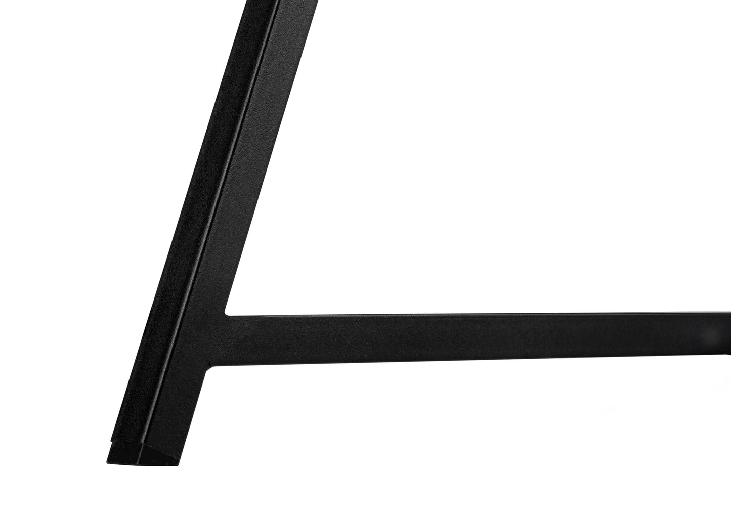 Black metal table leg with a textured finish modern design