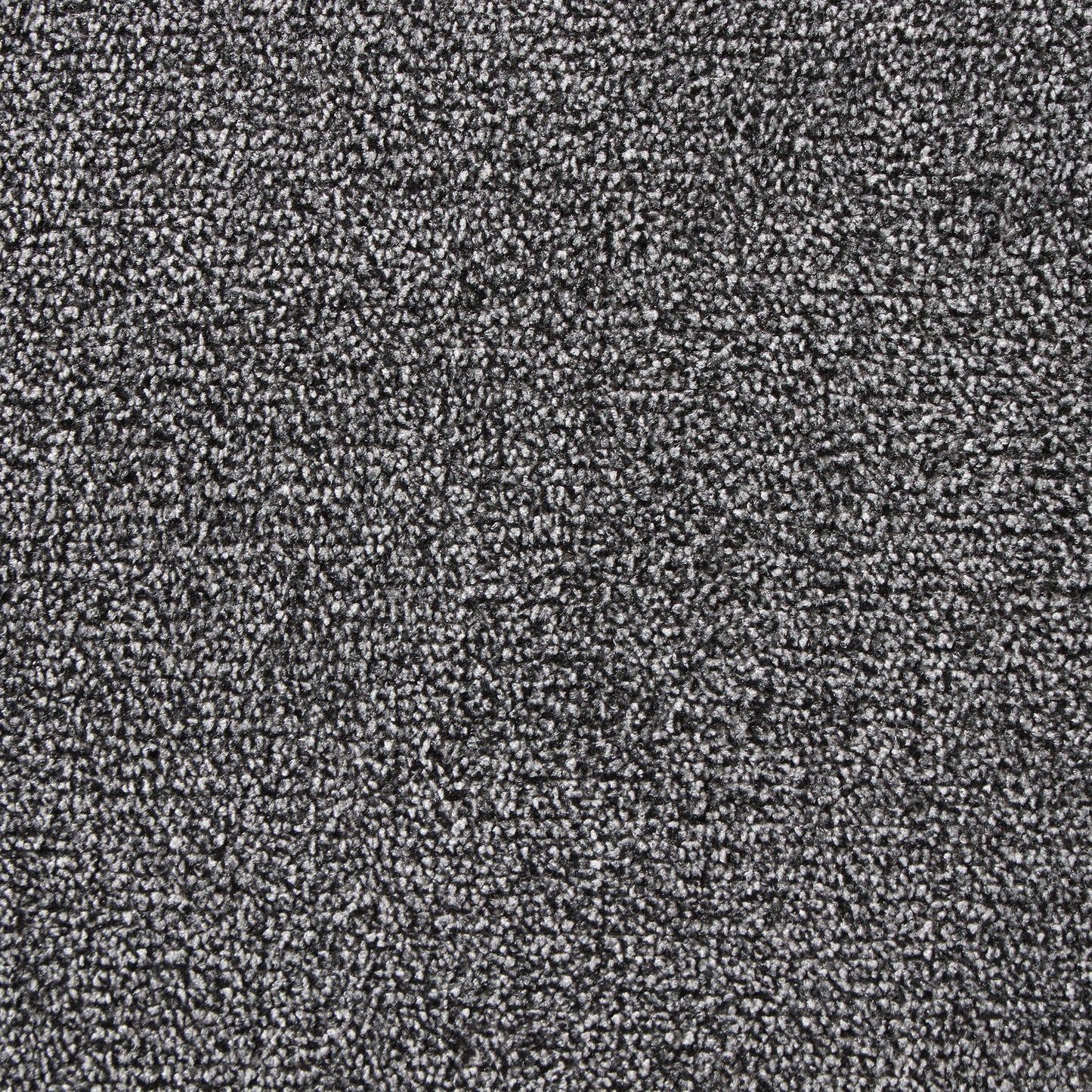 Closeup of textured loop pile charcoal grey carpet fabric