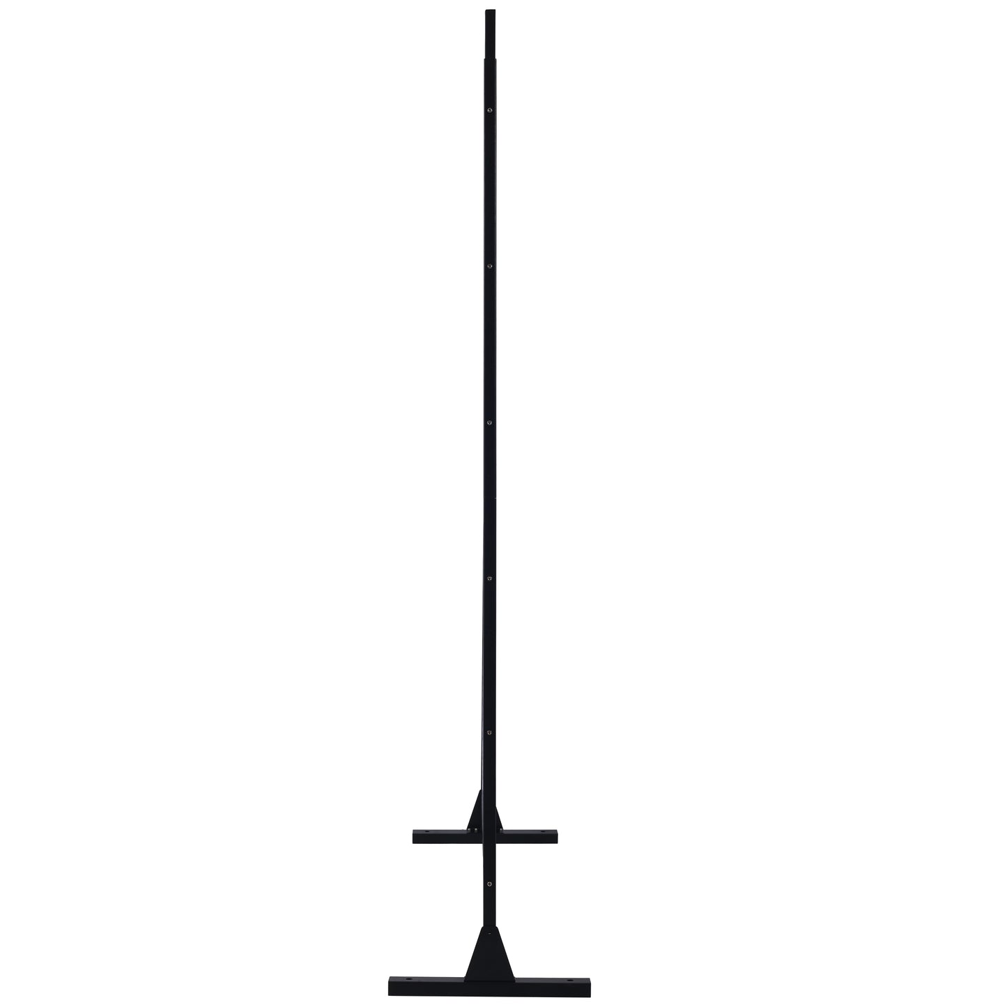 Black adjustable floor easel with sturdy metal base and adjustable height