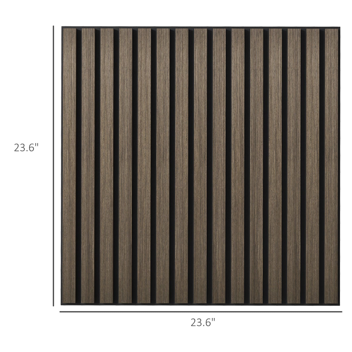 inch oak wood slatted wall panel with black felt backing for acoustic treatment