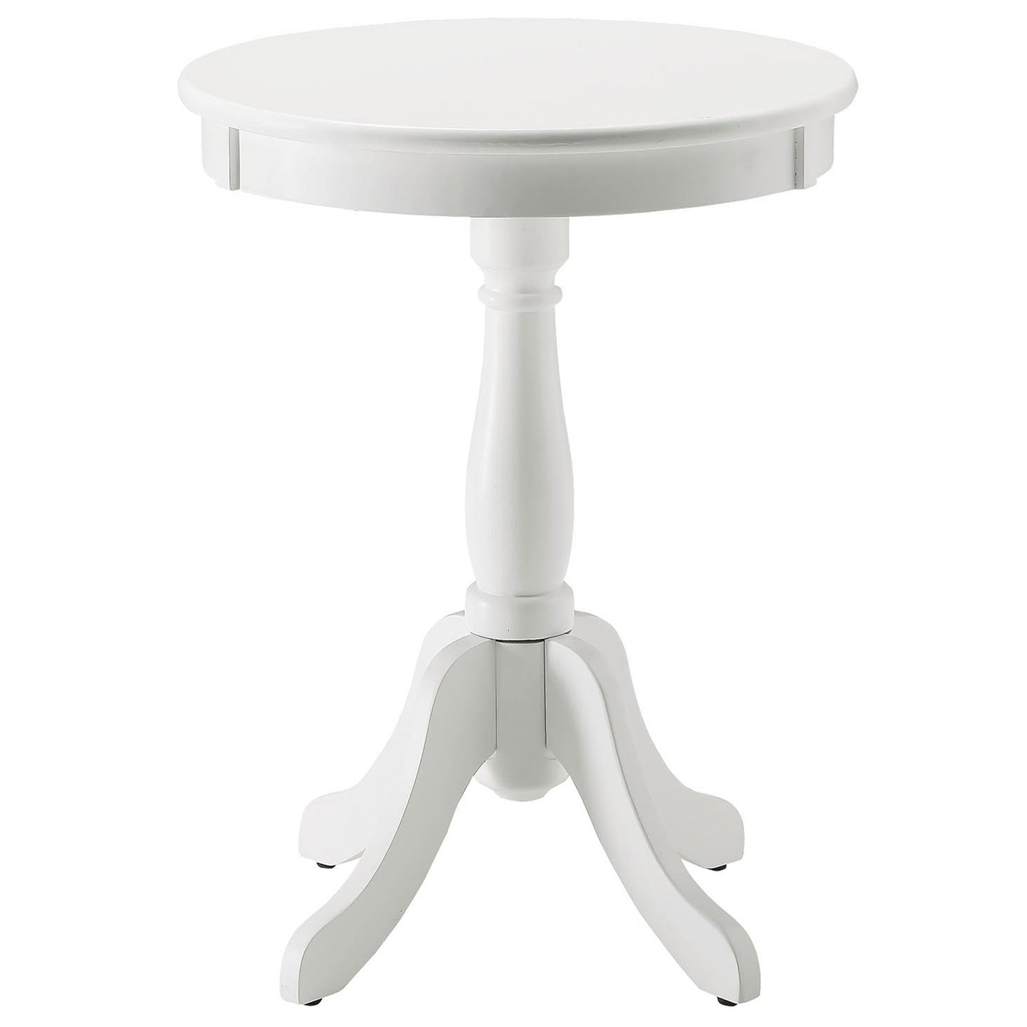White round accent table with pedestal base for living room decor