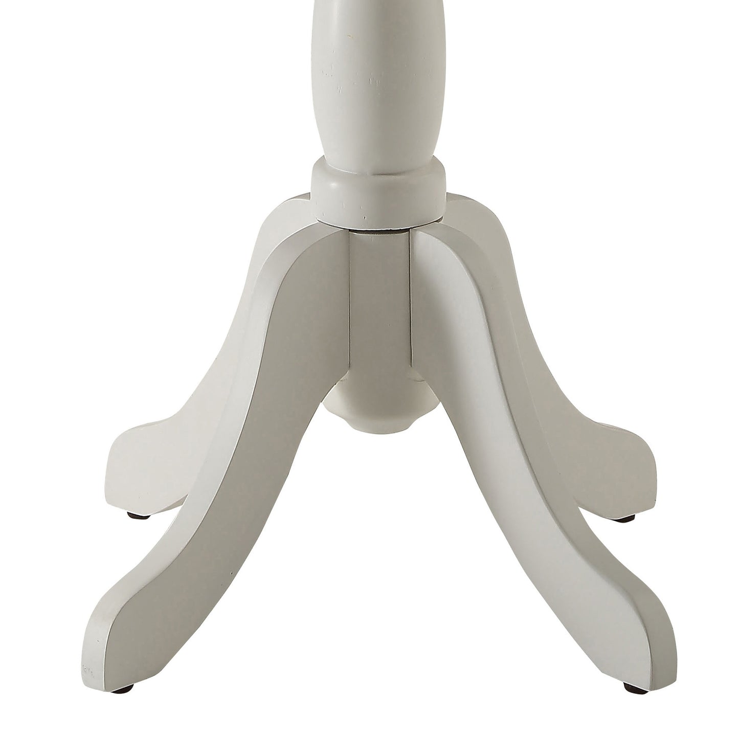 White pedestal base with four curved legs for a table