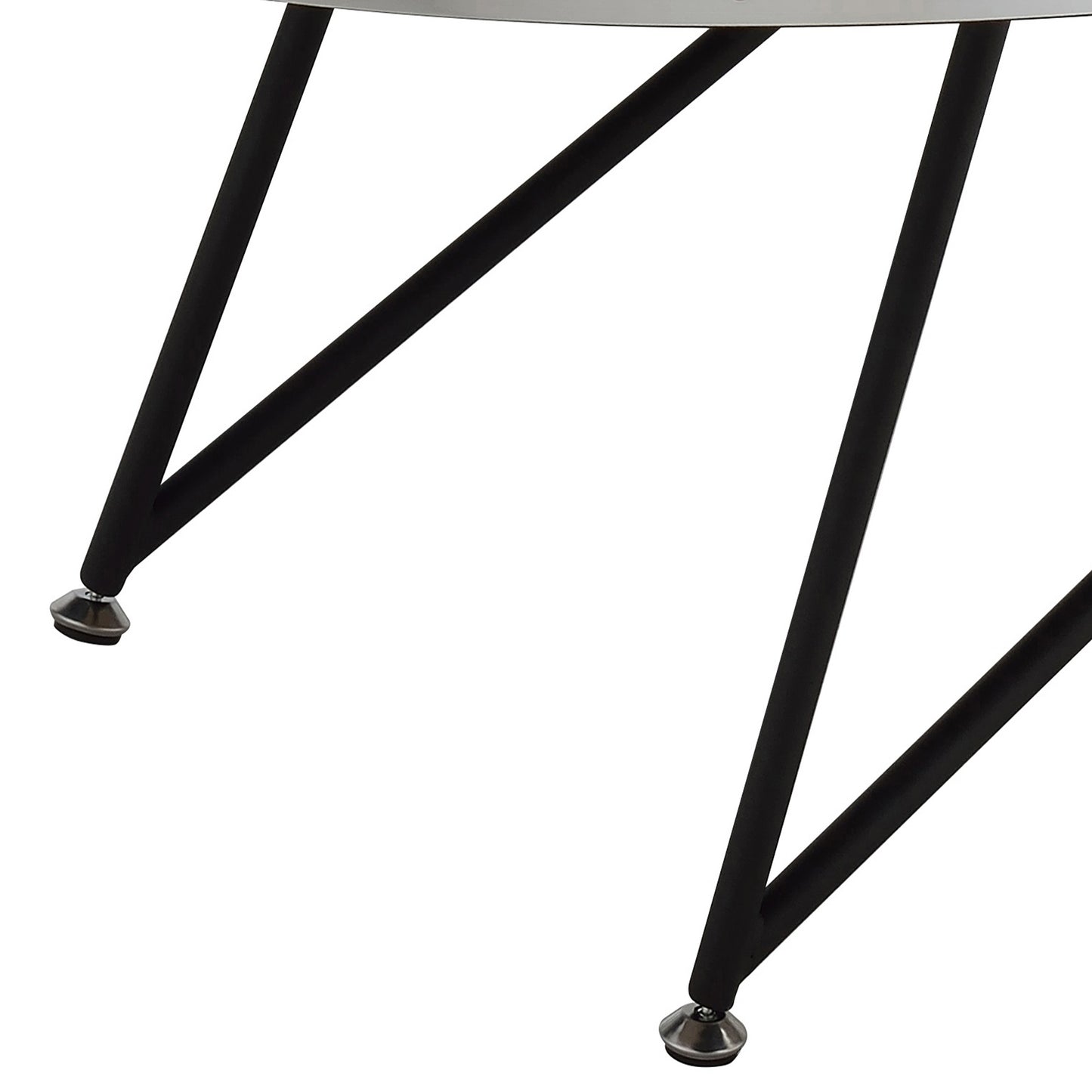 Black metal table legs with chrome foot caps modern design for living room furniture
