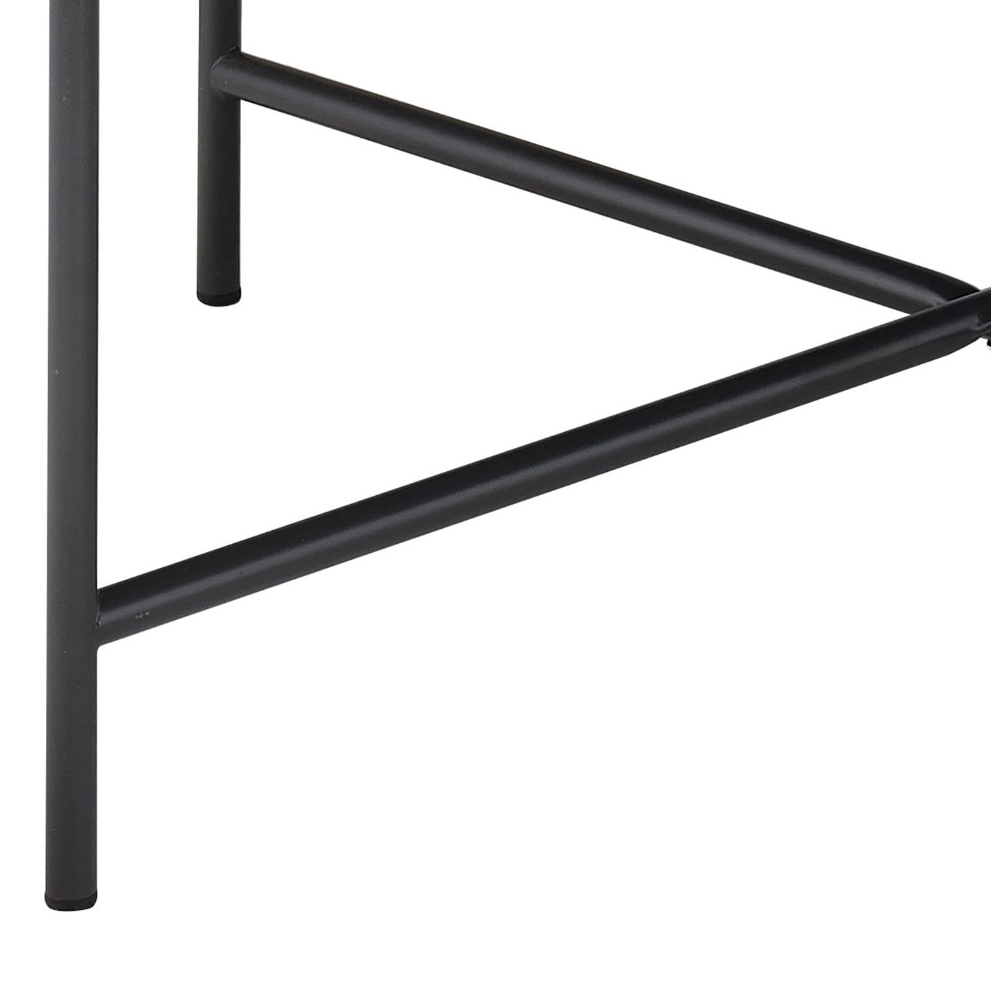 Black metal table legs with a geometric support structure modern design