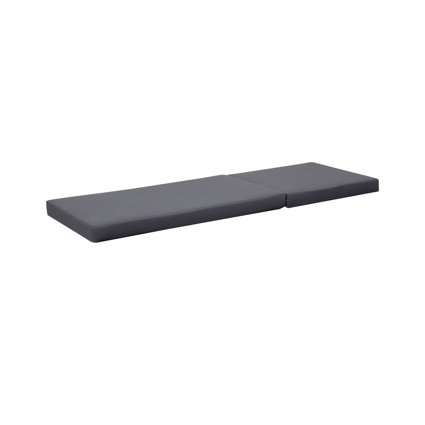 Dark grey rectangular chaise lounge cushion with a slight crease where it folds