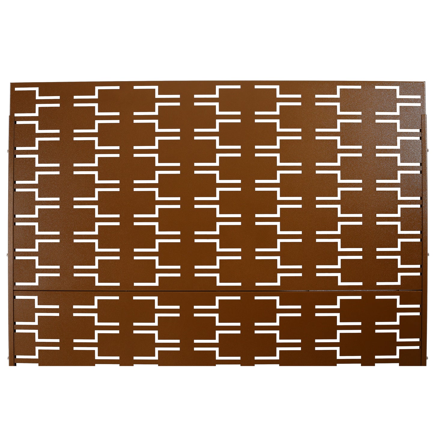 Bronze decorative metal screen panel with a geometric lasercut pattern