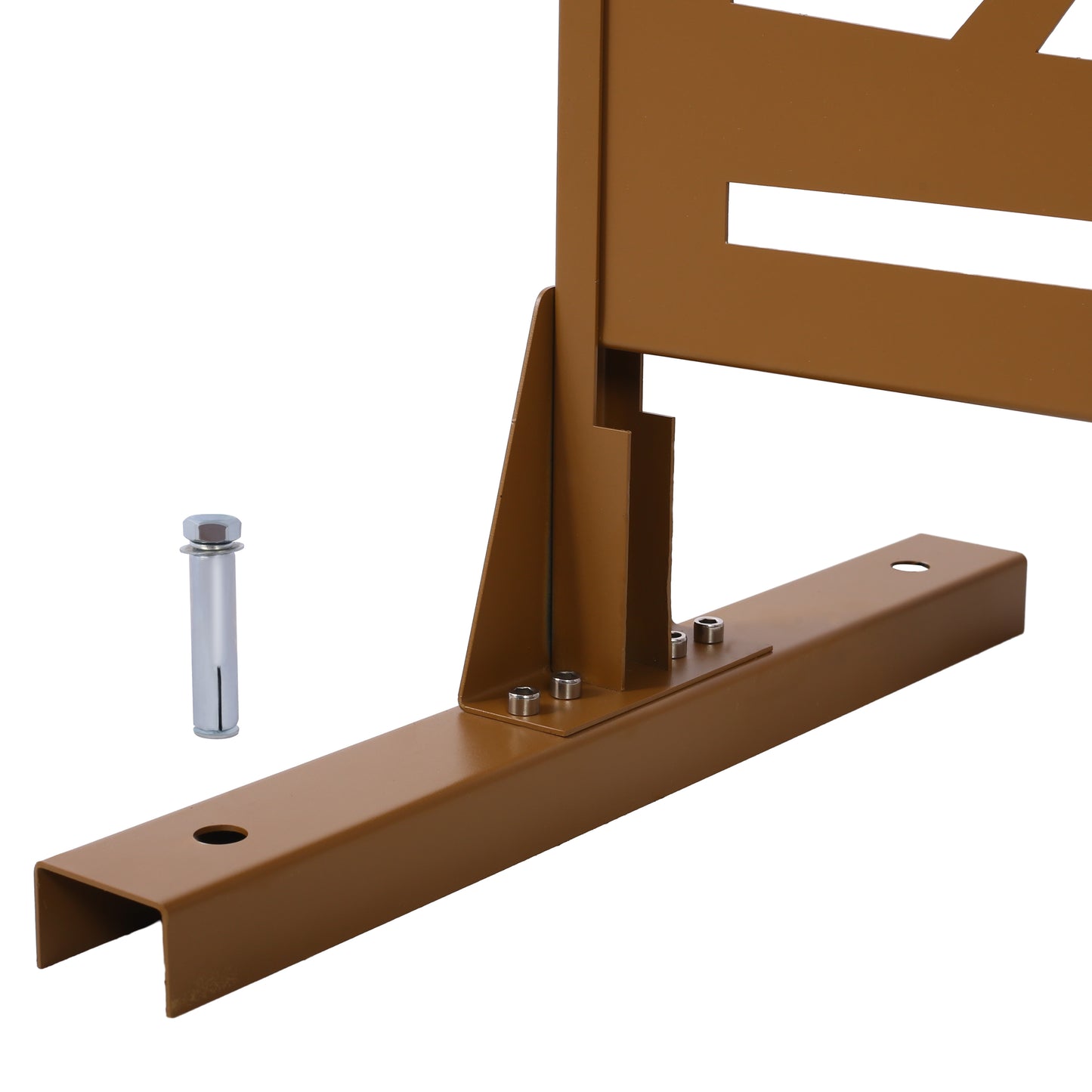 Bronze metal fence post base with anchor bolt secure and durable