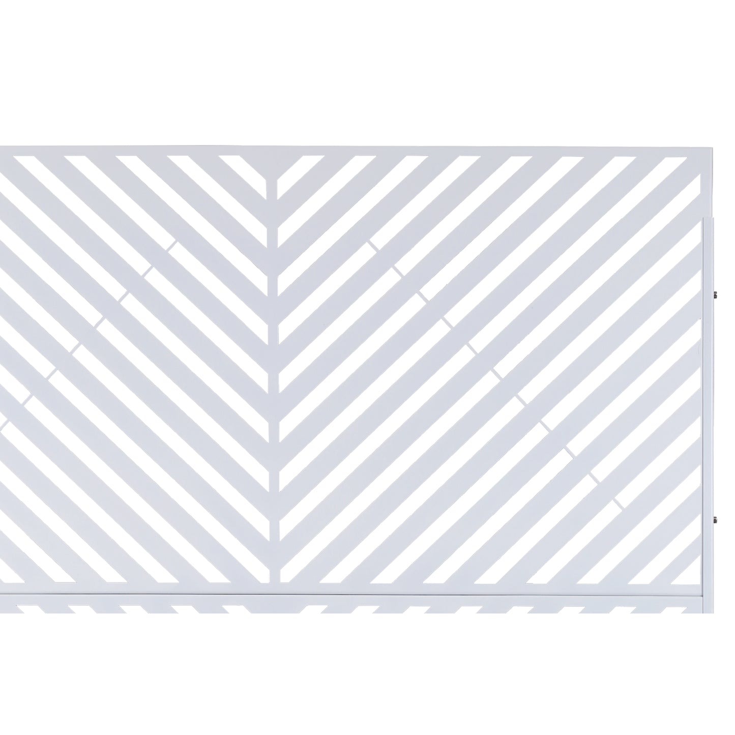 Modern white decorative screen with chevron pattern