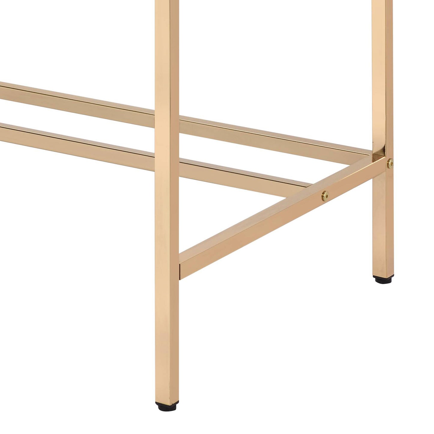 Gold metal table legs with crossbars for stability