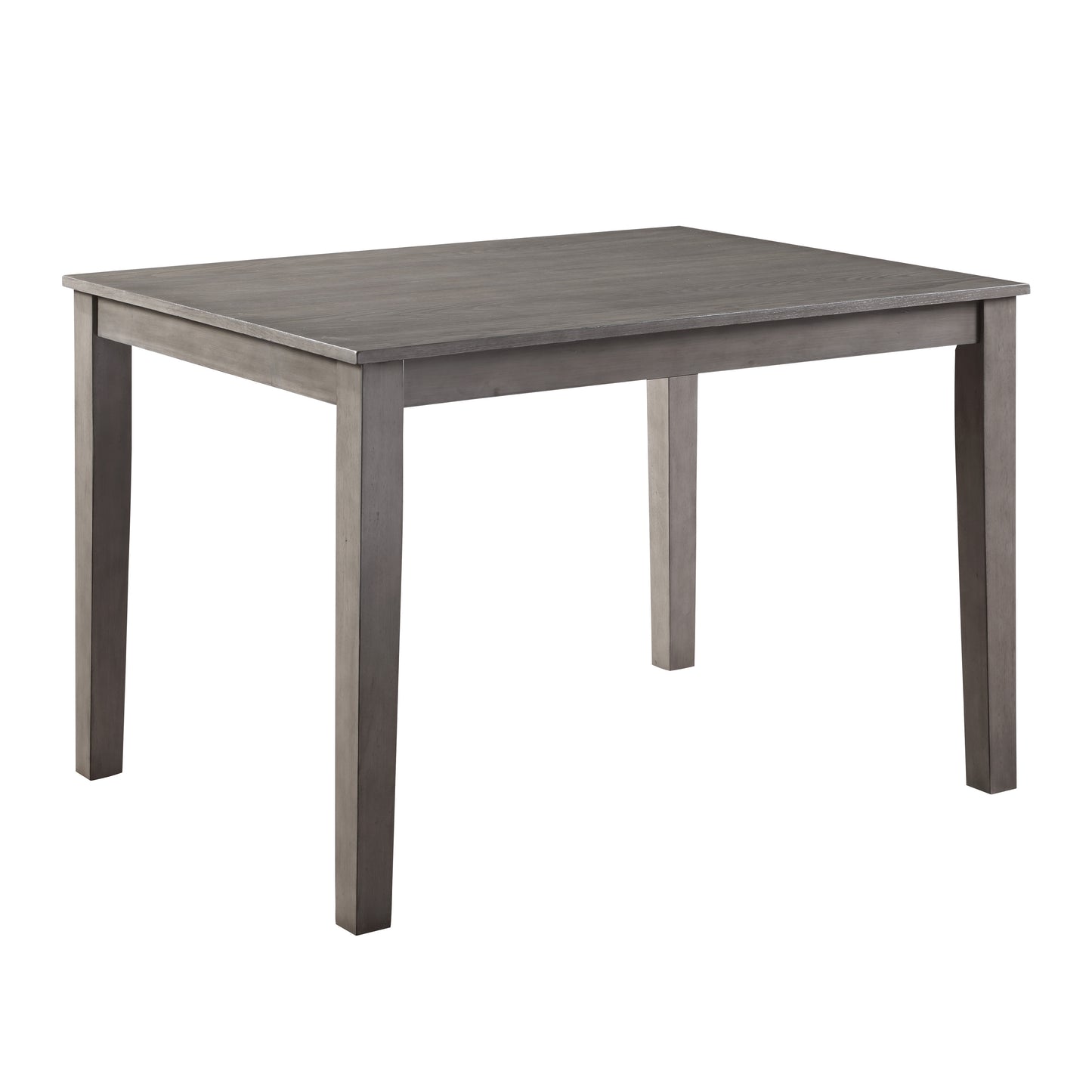 Rustic grey wood dining table with straight legs perfect for small spaces
