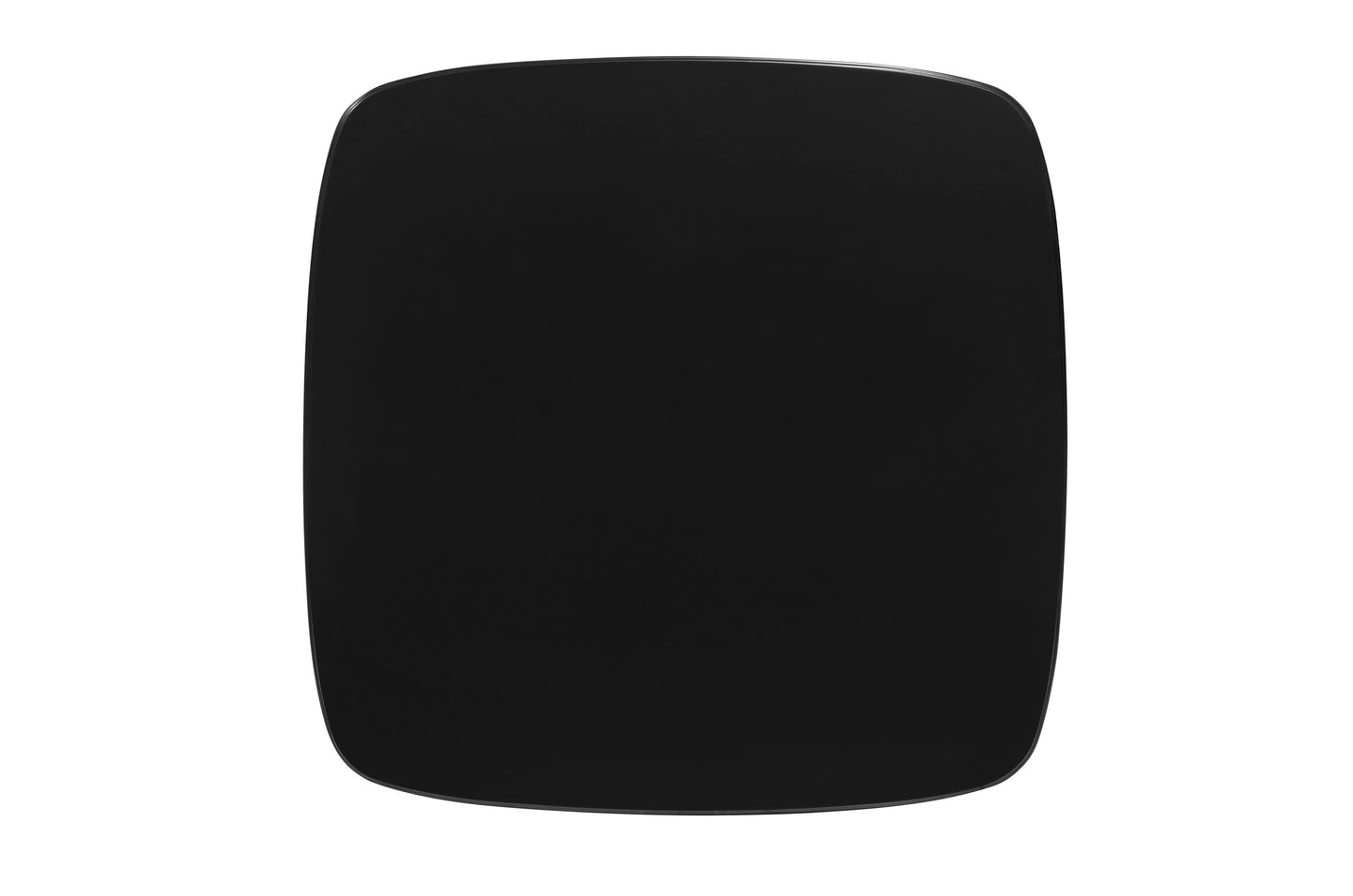 Flat black rectangular placemat with rounded corners