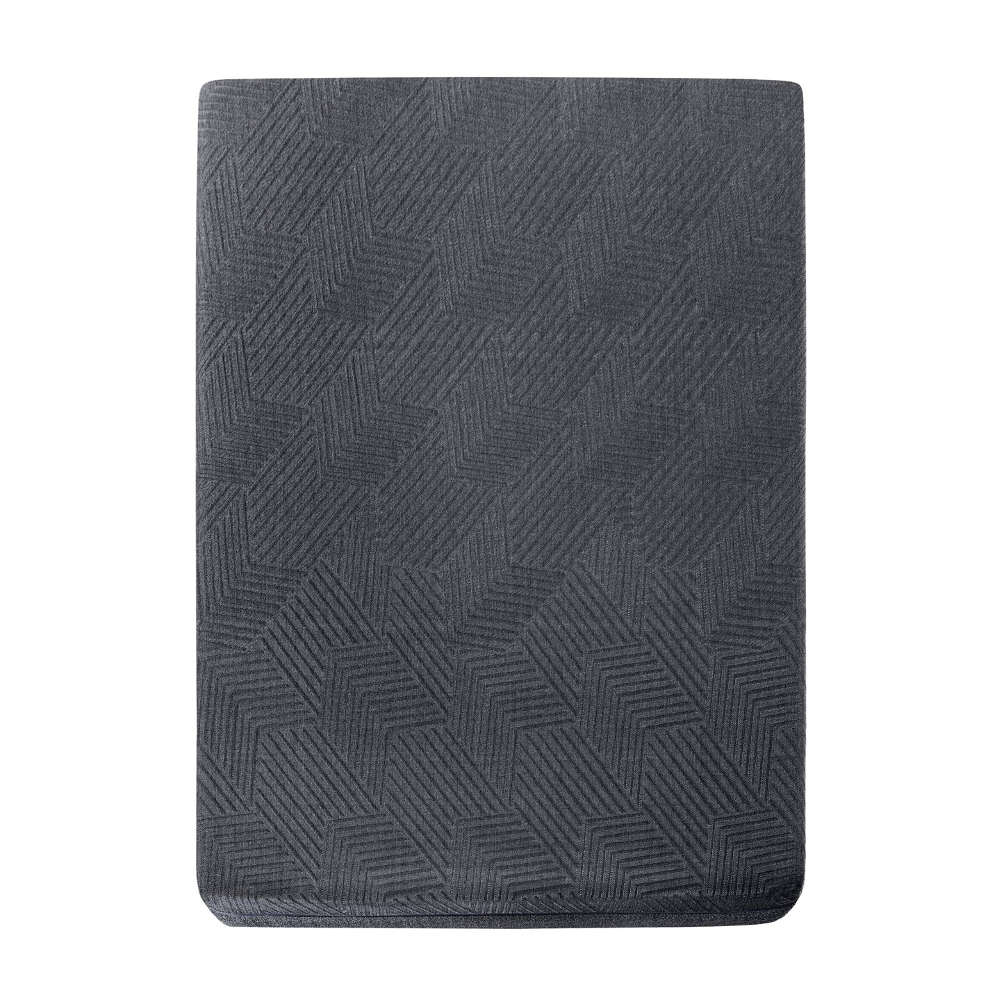 Dark grey textured yoga mat with geometric pattern x inches