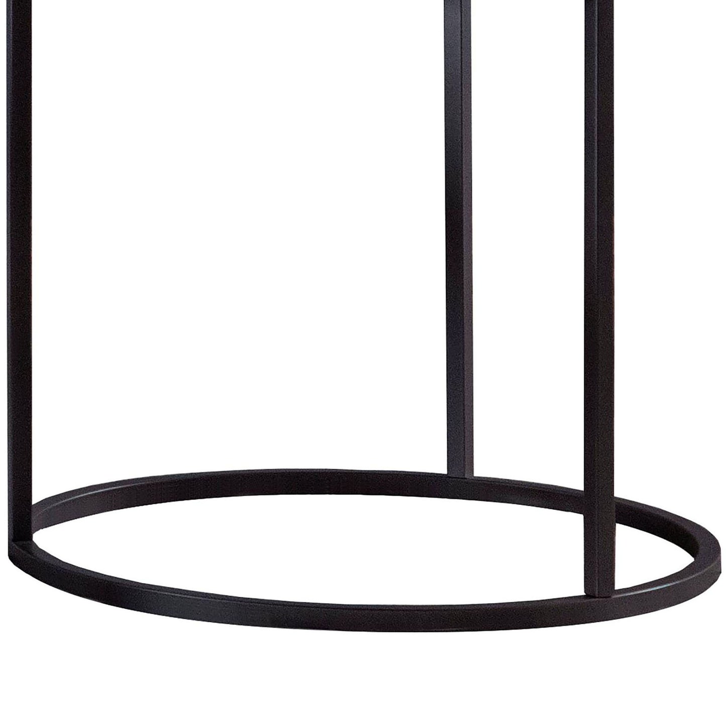 Black metal round side table base with minimalist legs