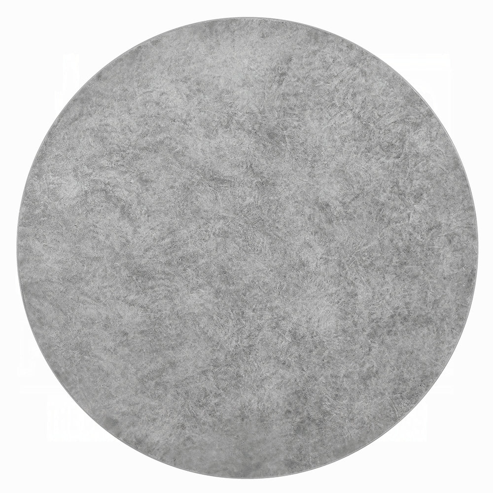 Textured grey concrete round tabletop for modern dining tables