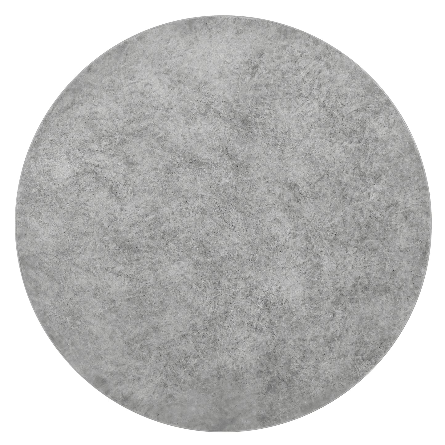 Round concretelook tabletop with textured grey finish perfect for dining tables