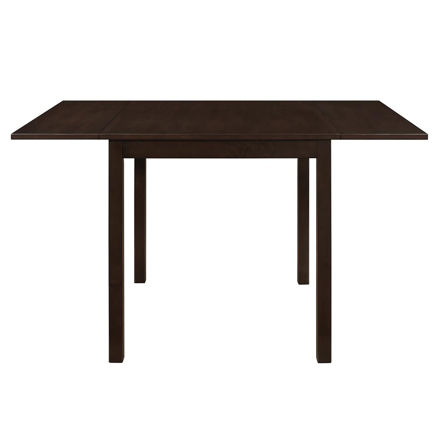 Dark espresso drop leaf dining table with square legs perfect for small spaces