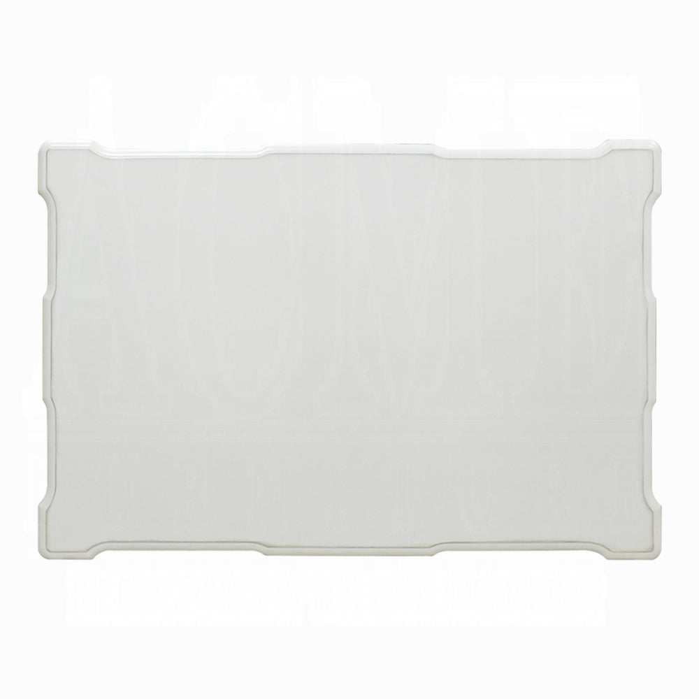 White rectangular plastic whiteboard with beveled edges