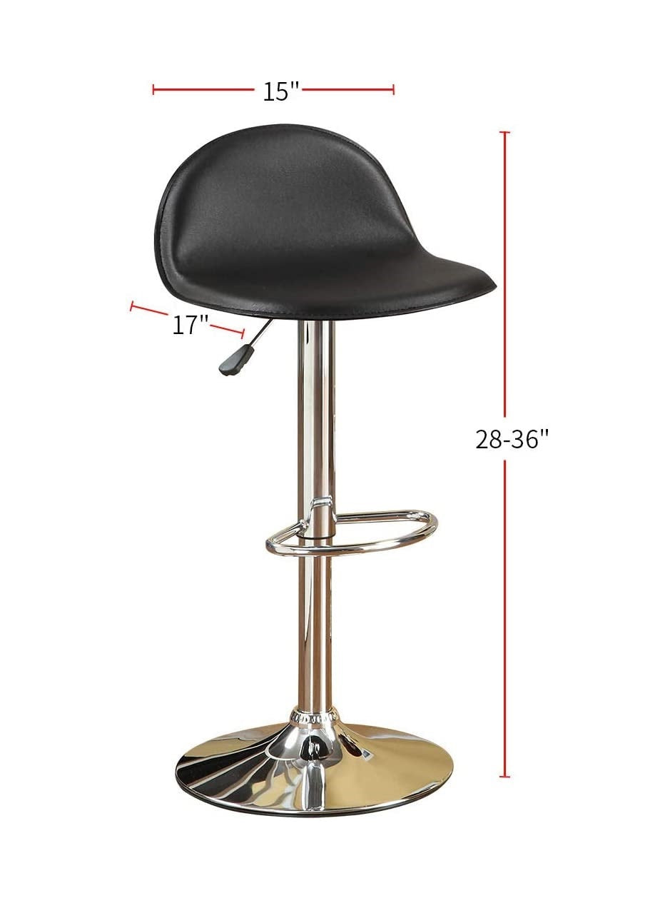 Contemporary Adjustable Height Bar Stools Set of 2 - Black