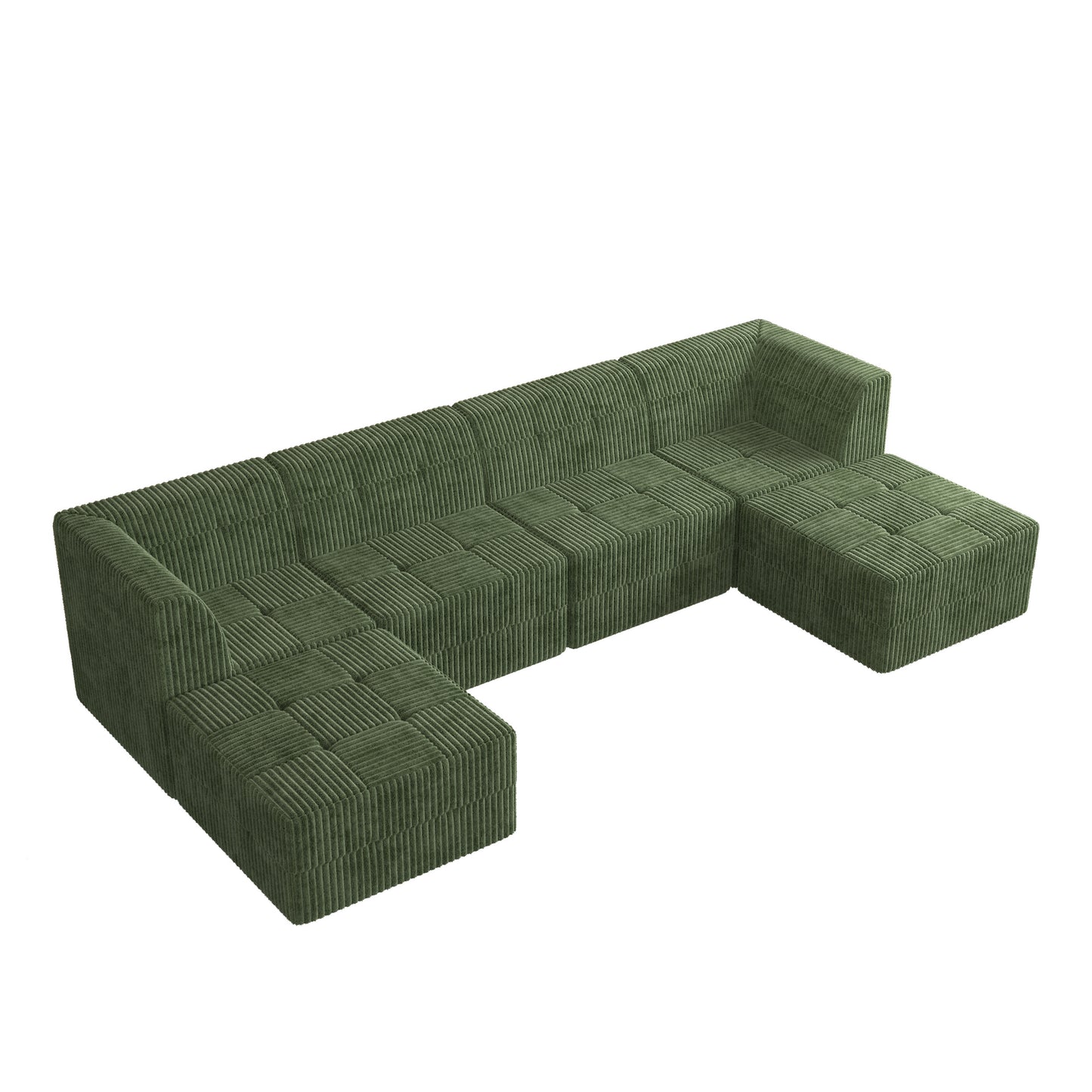 Comfortable Modular Sectional Sofa for Versatile Living Spaces - Green