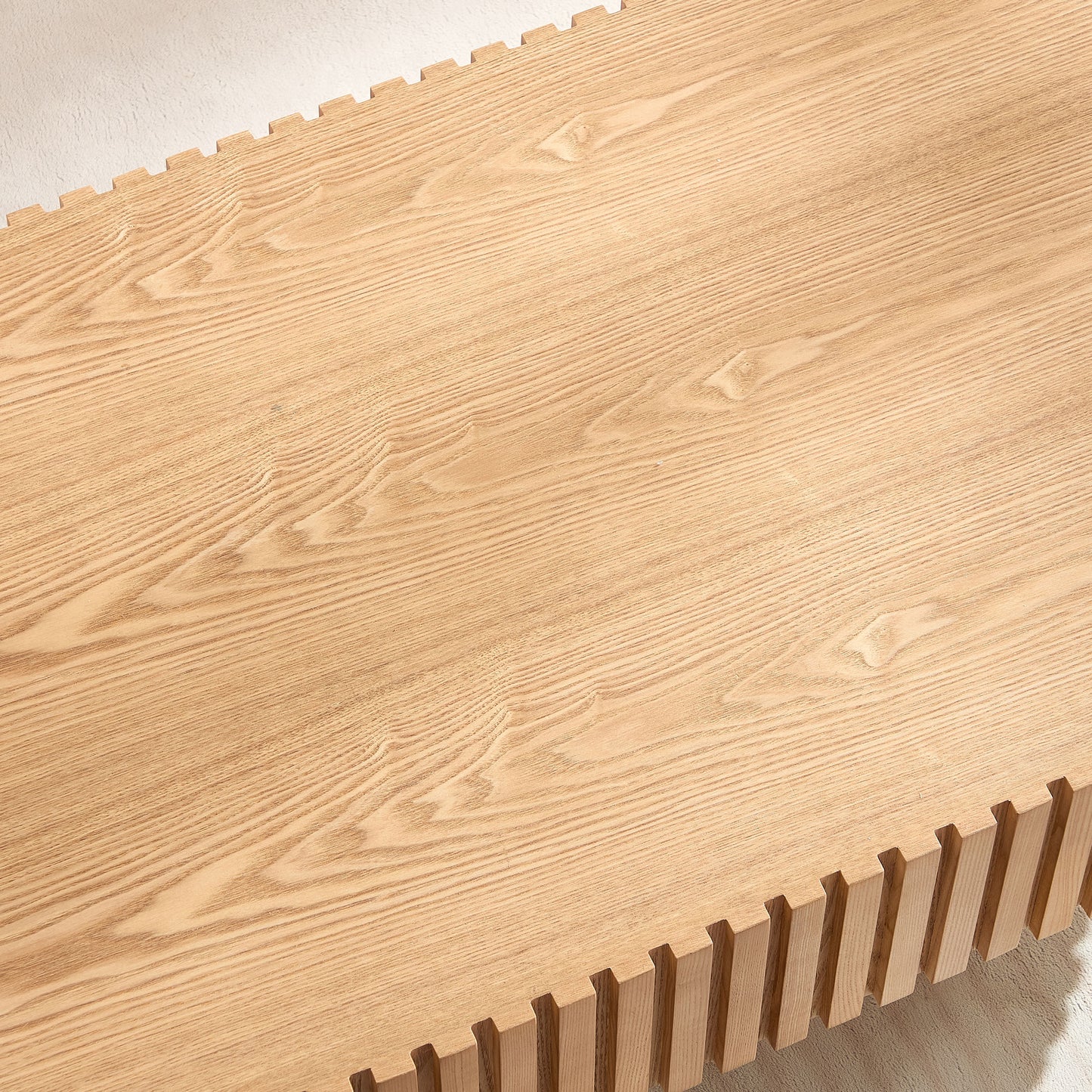 Natural light oak wood slab with textured edge detail perfect for modern home decor