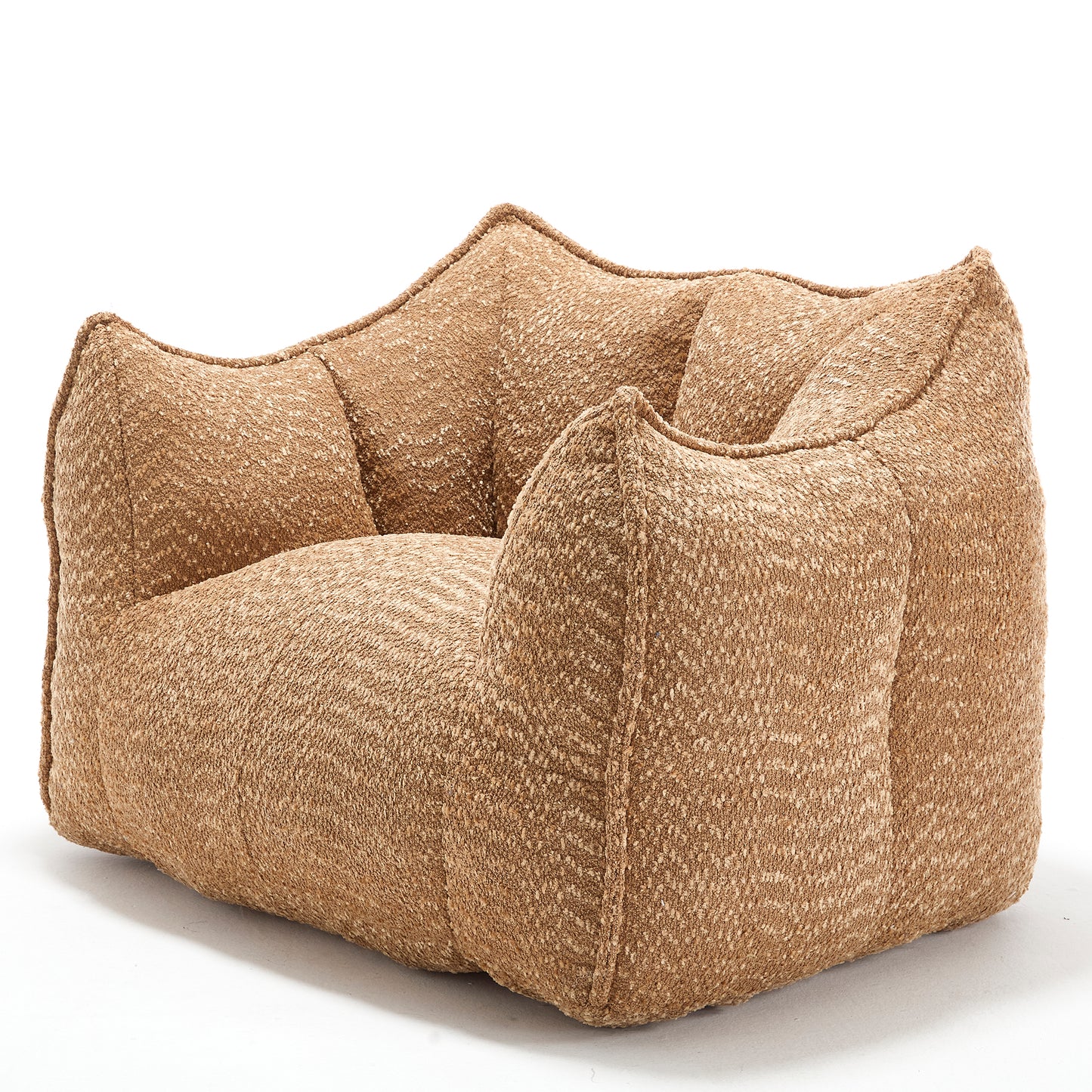 Textured beige accent chair with plush modular seating for modern living rooms
