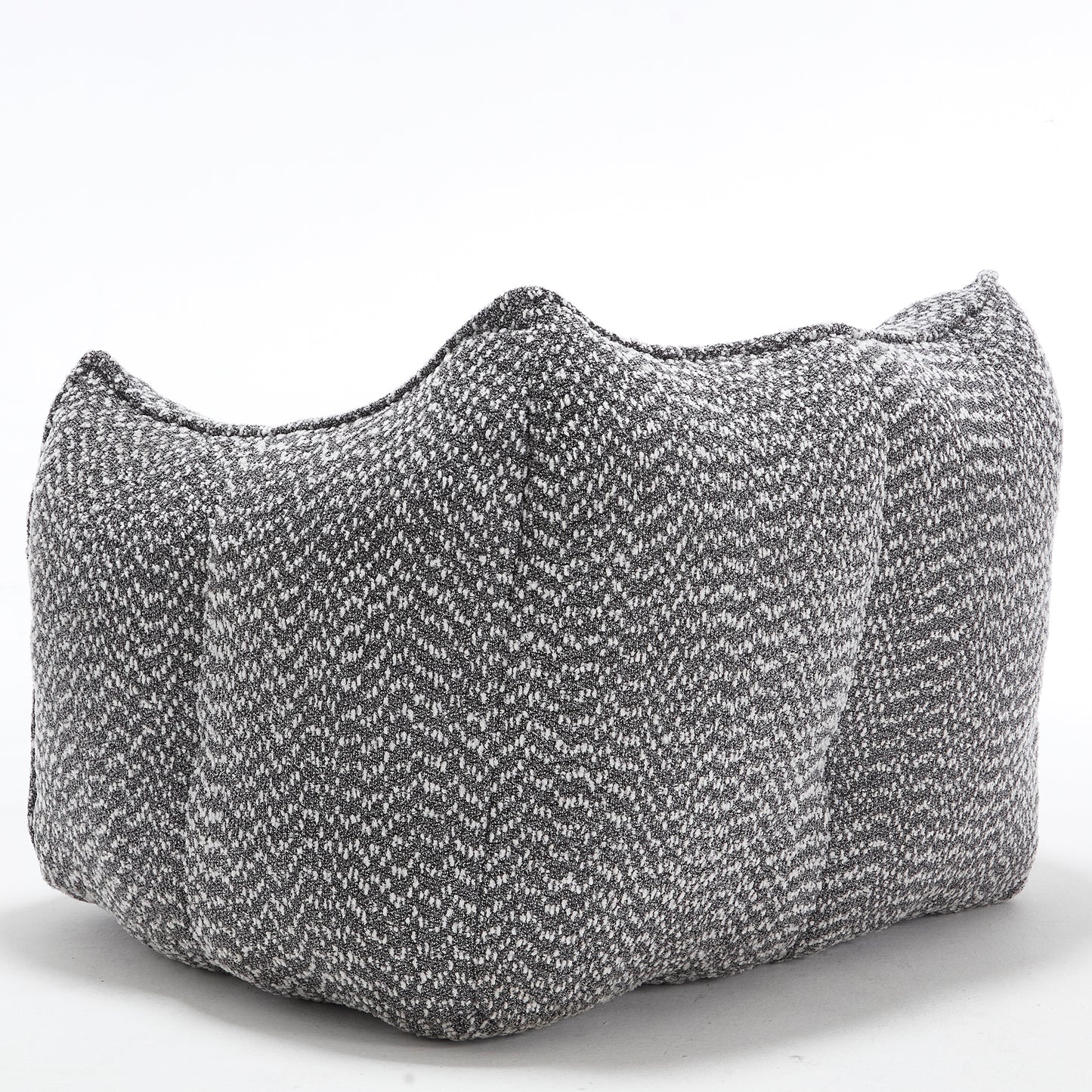 Textured grey and white tweed floor cushion for modern living spaces