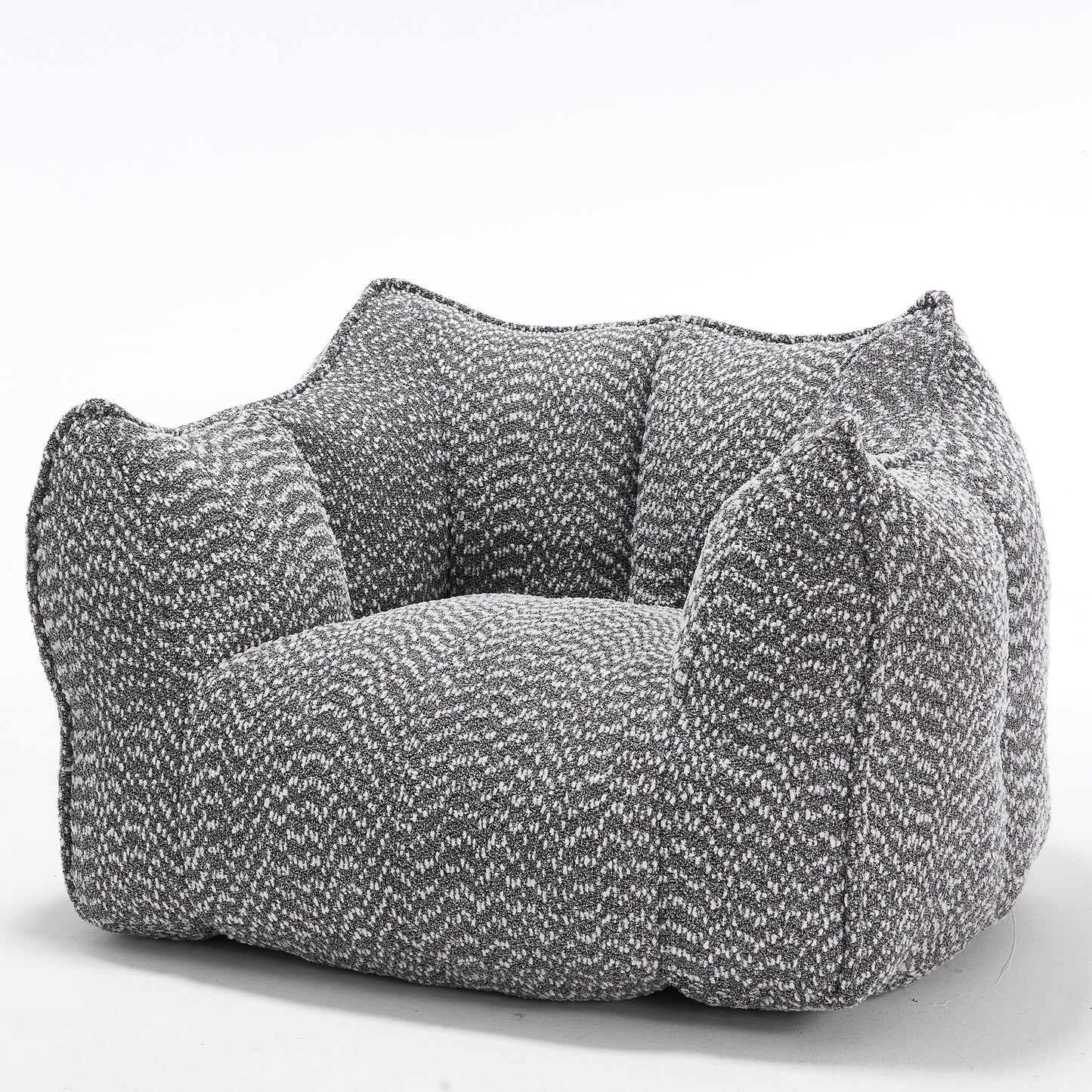 Comfortable gray and white textured armchair for modern living rooms