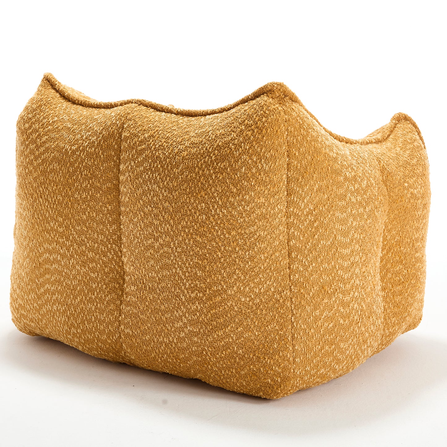 Golden textured bean bag chair for casual seating