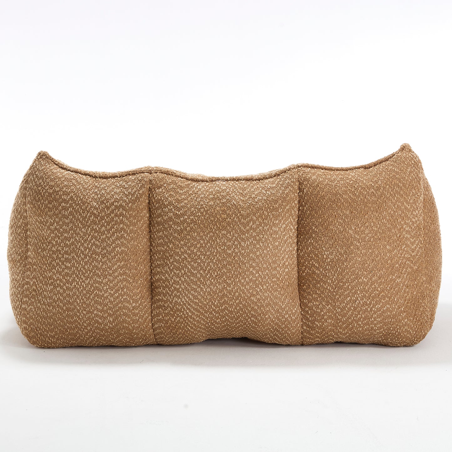 Textured brown lumbar pillow with subtle herringbone weave perfect for sofa accent