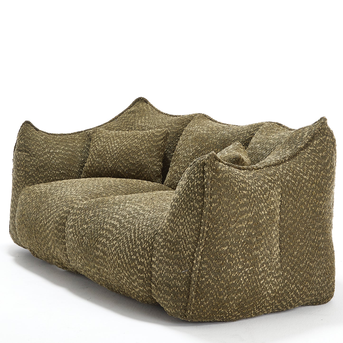 Textured brown contemporary sofa with plush throw pillows for living room comfort
