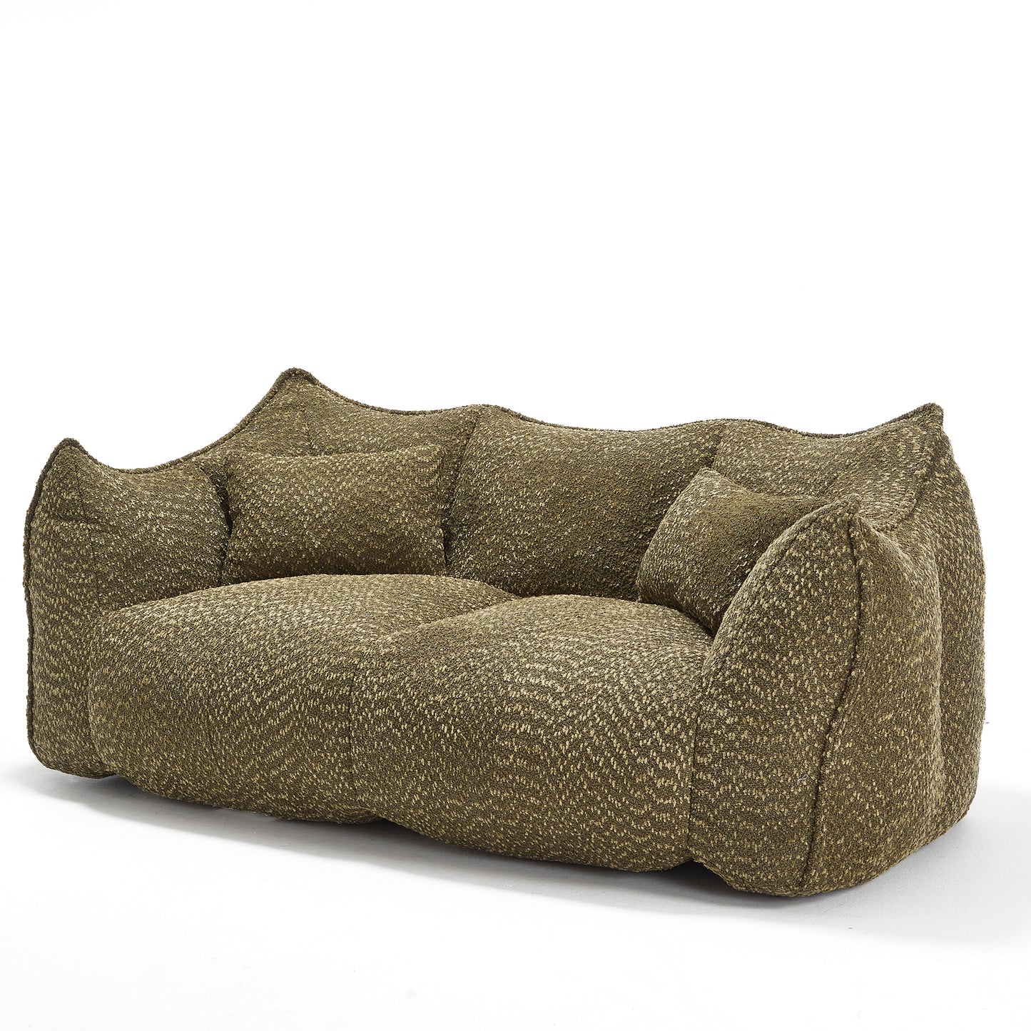 Textured olive green modular sofa with plush cushions perfect for contemporary living rooms