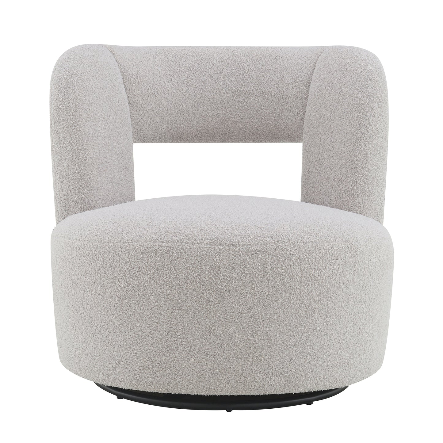Cream boucle accent chair with curved back and arms for modern living rooms