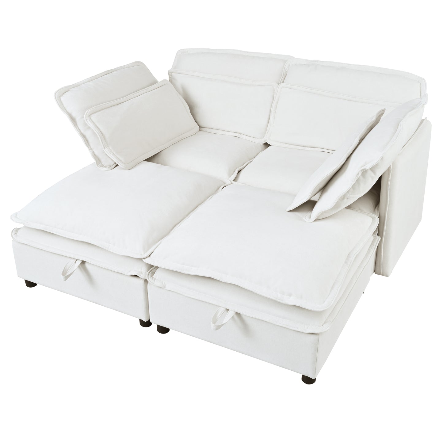 Plush white modular sofa with deep cushions and removable covers perfect for a comfortable living room