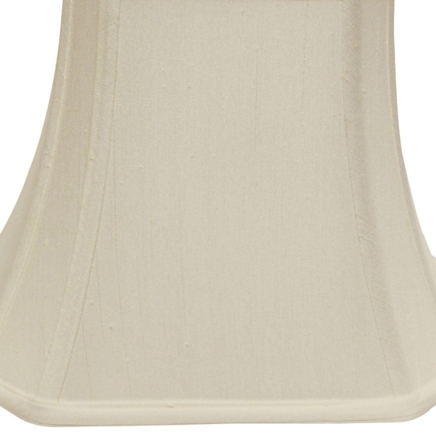 Cream bell lampshade made of linen fabric with stitched seams