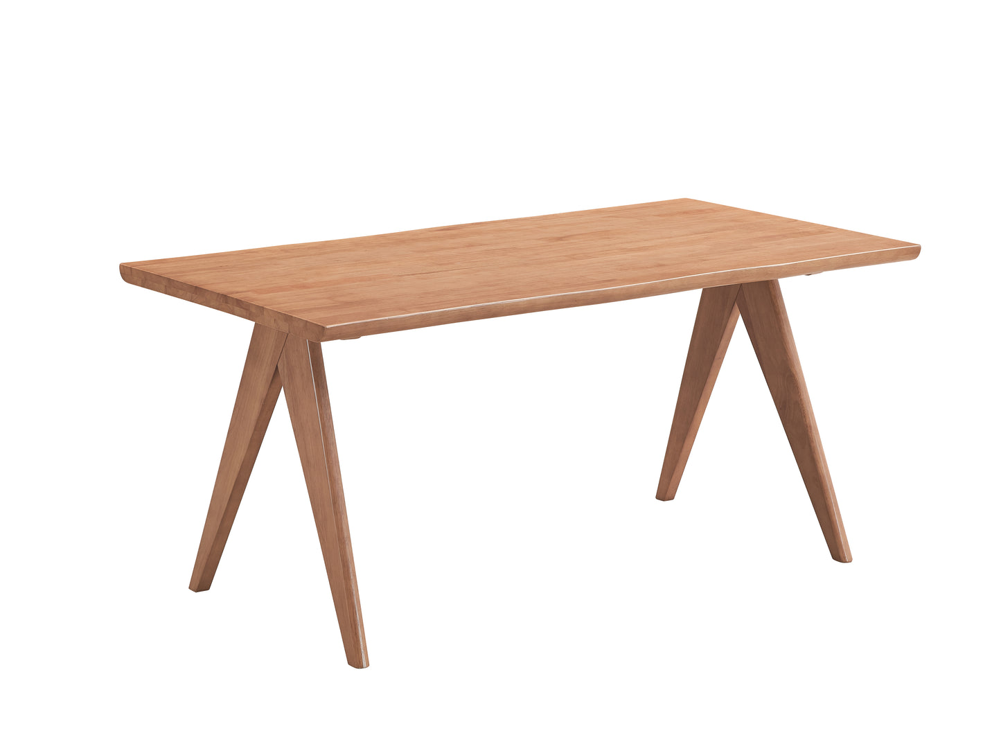 Modern wooden dining table with angled legs