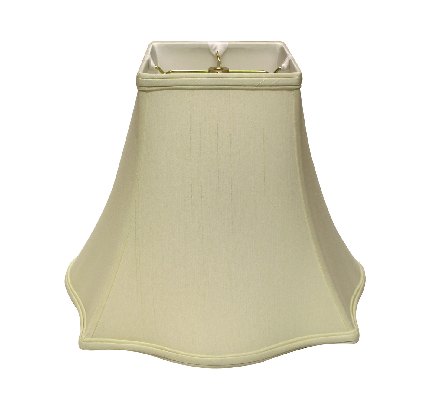 Cream empire lampshade with ornate trim and brass finial ideal for table lamps