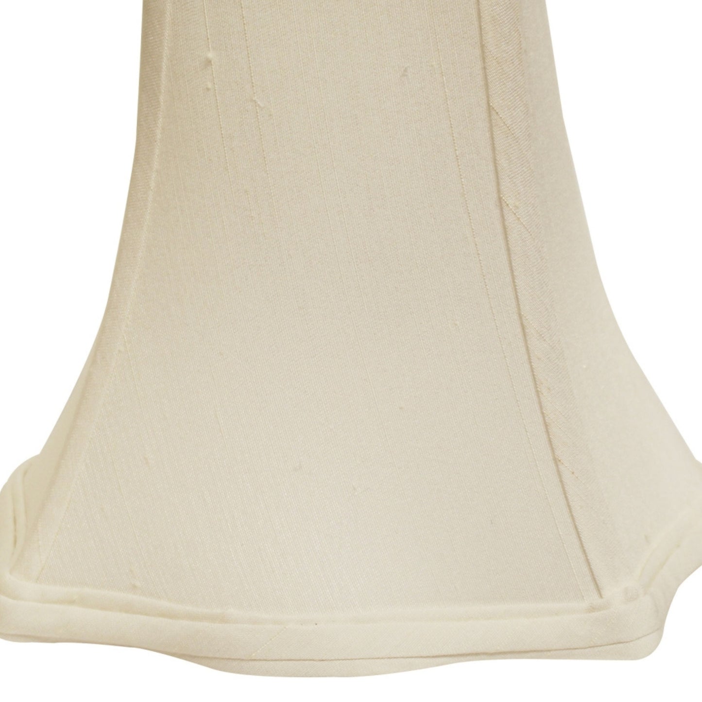 Cream bell lampshade crafted from textured linen fabric providing a soft light diffusion