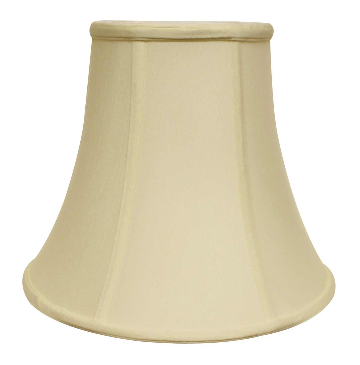 Cream fabric bell lampshade with pleated detail and trim