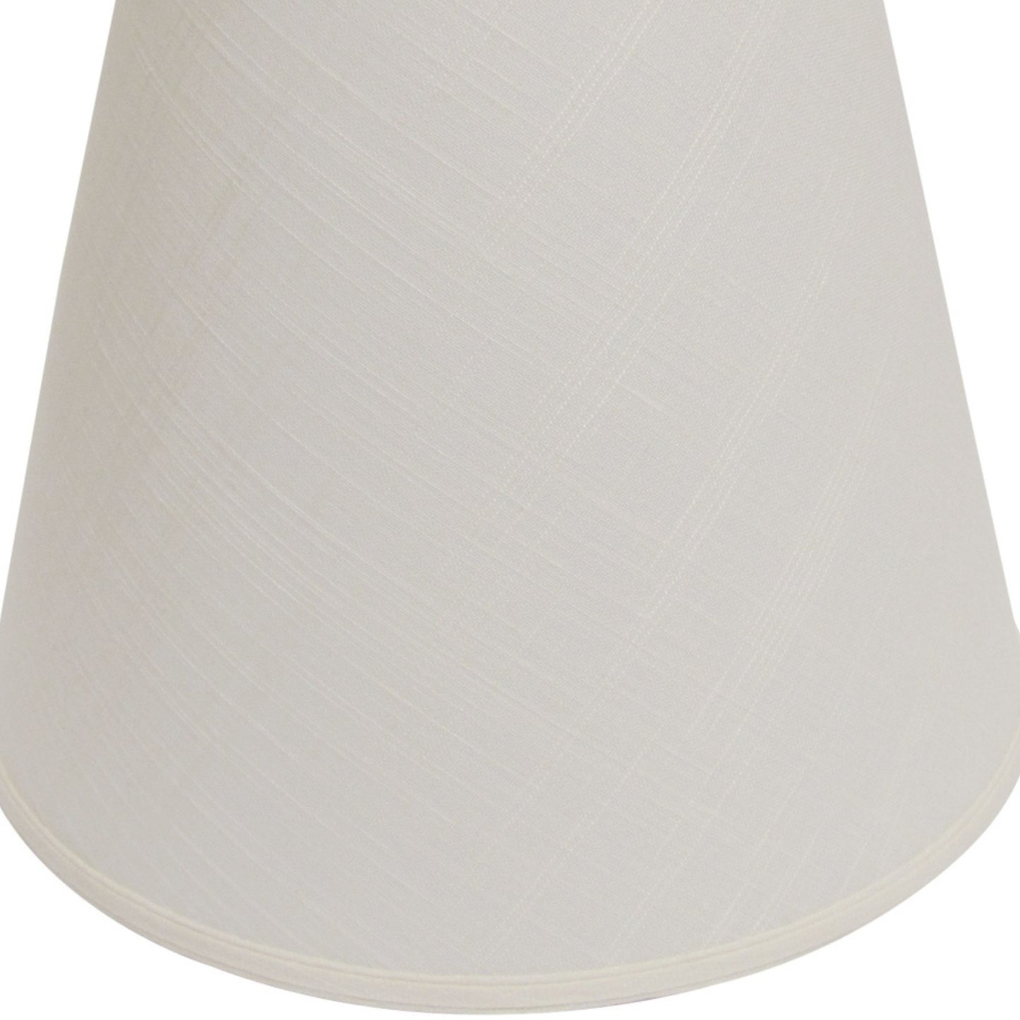Offwhite linen cone lampshade with subtle textured weave for soft ambient lighting