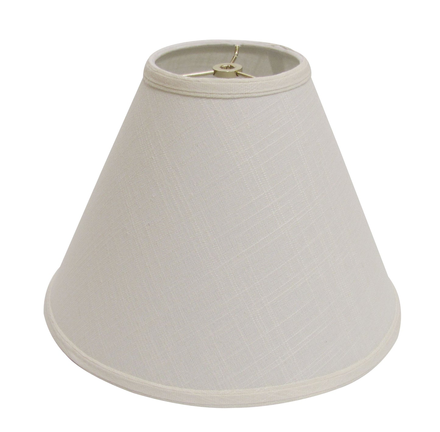 Natural linen bell lamp shade in offwhite with a brushed brass fitter