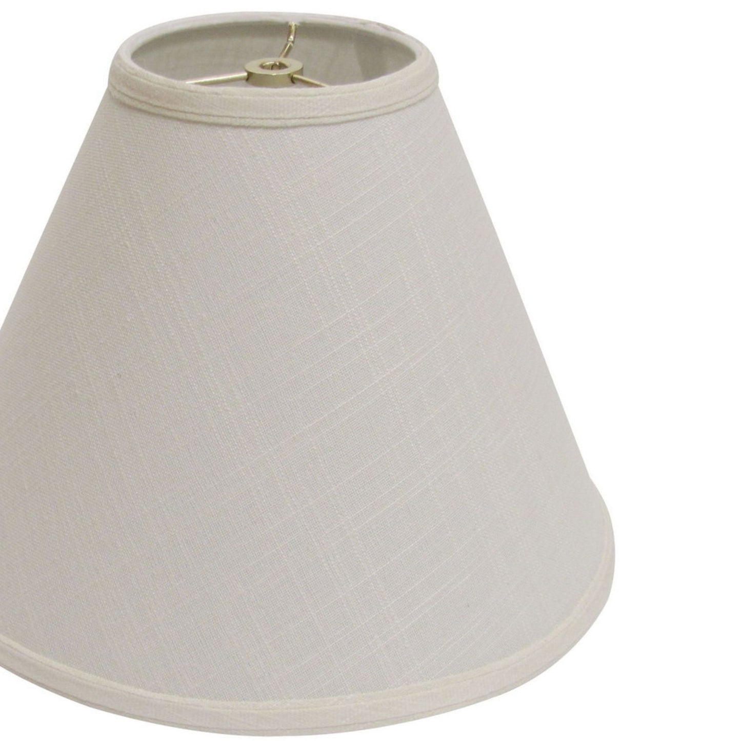 Cream linen tapered lampshade with gold fitter clip classic home decor