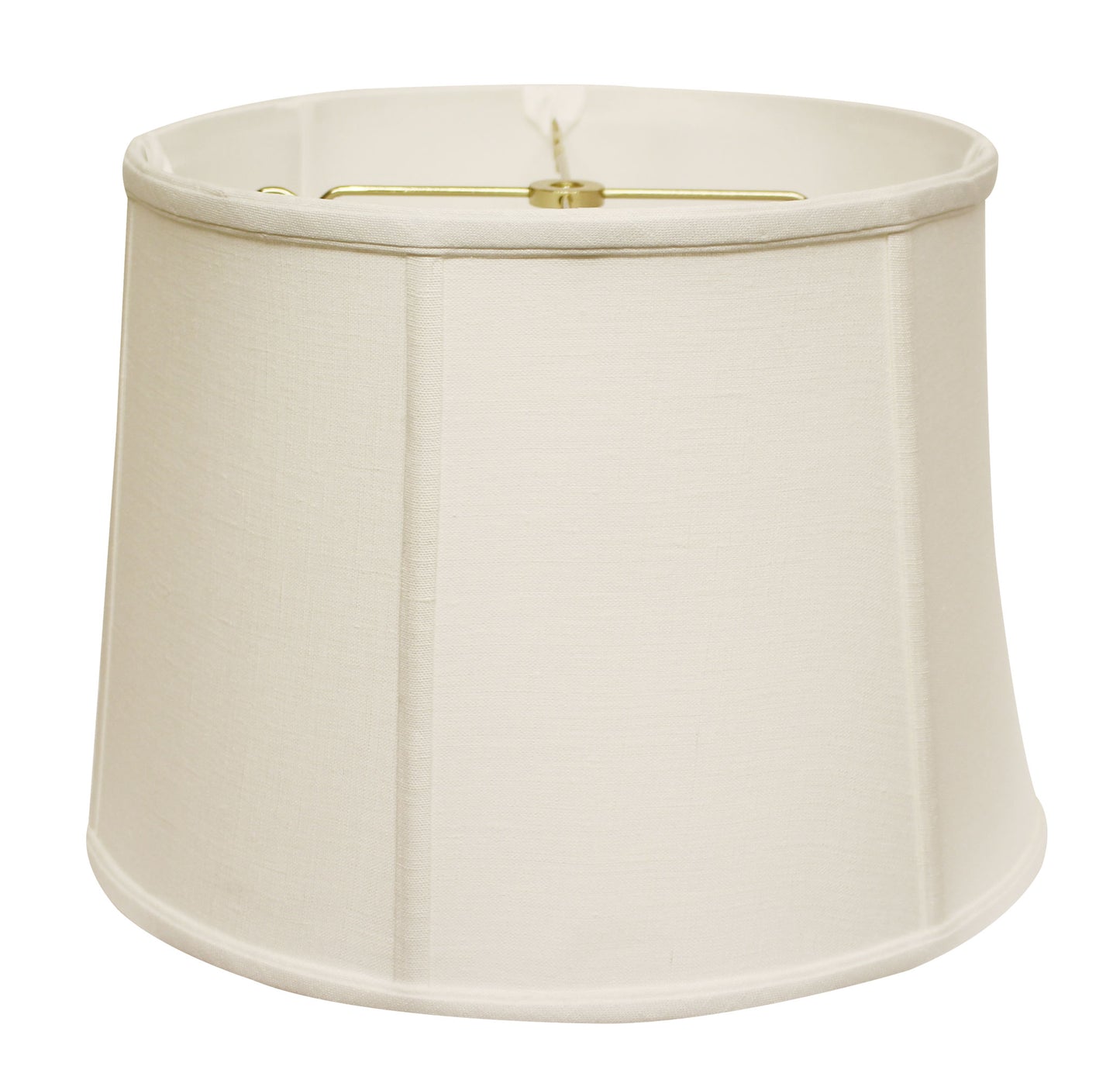 Cream linen drum lampshade with gold spider fitter inch diameter