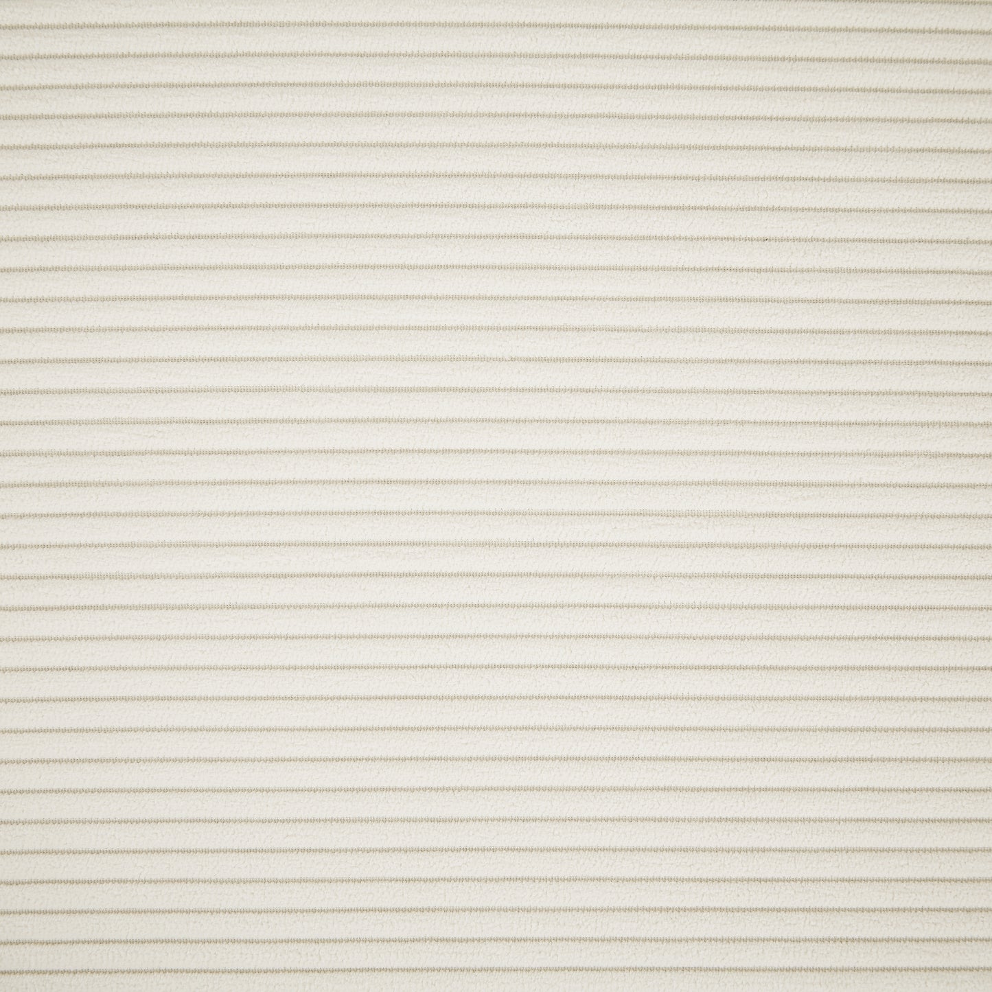 Closeup of cream microfiber fabric with subtle thin grey pinstripe texture